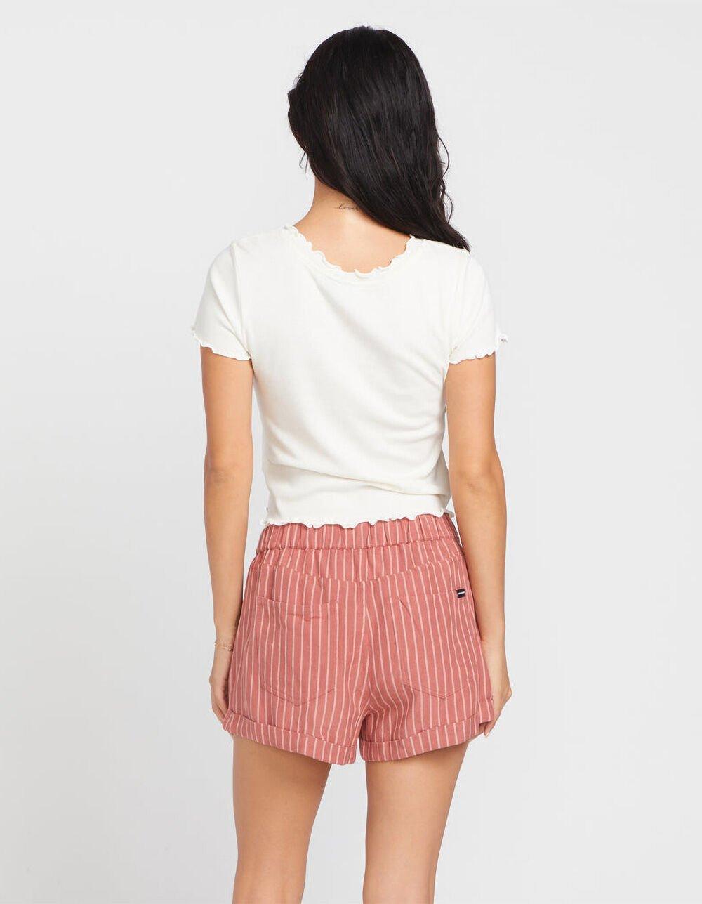 VOLCOM Sunday Strut Womens Pull On Shorts - RED/WHITE Product Image