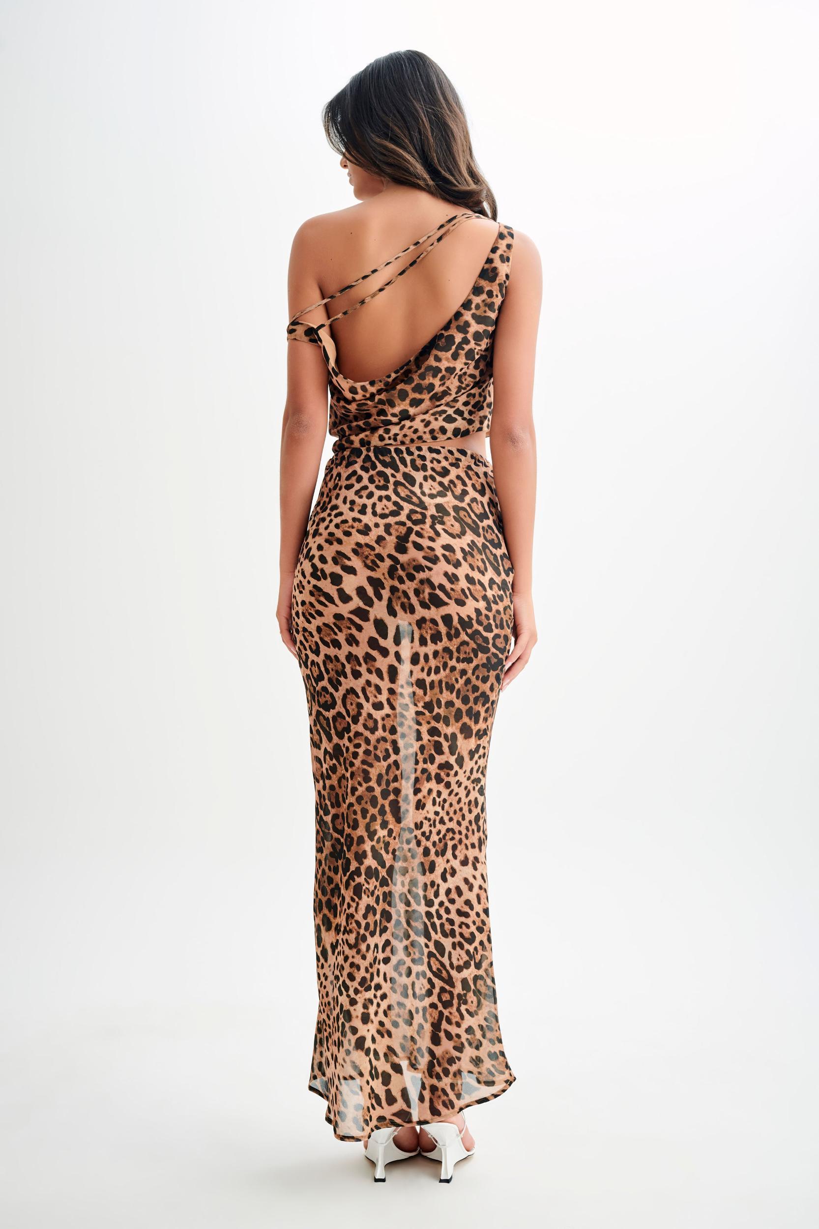Yvonne Chiffon Maxi Skirt - Leopard Print Product Image