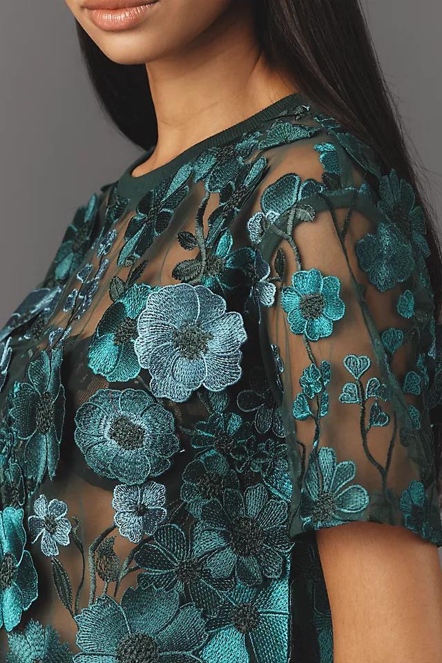 Dolan Left Coast Flower Appliqué Sheer Tee Product Image