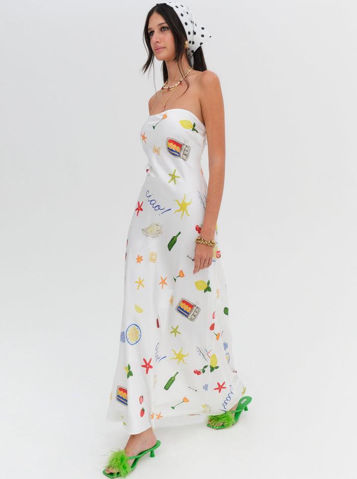 Carla Strapless Maxi Dress — Multi Product Image