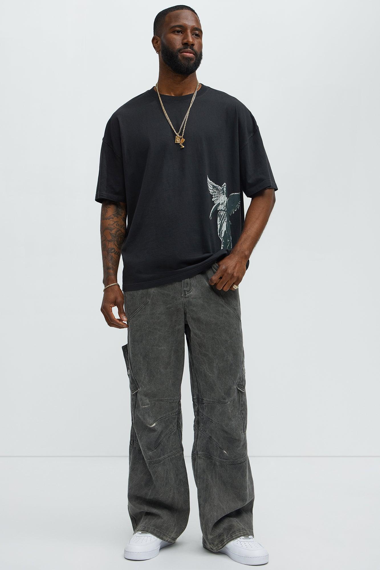 Spread Light Oversized Short Sleeve Tee - Black Wash Product Image