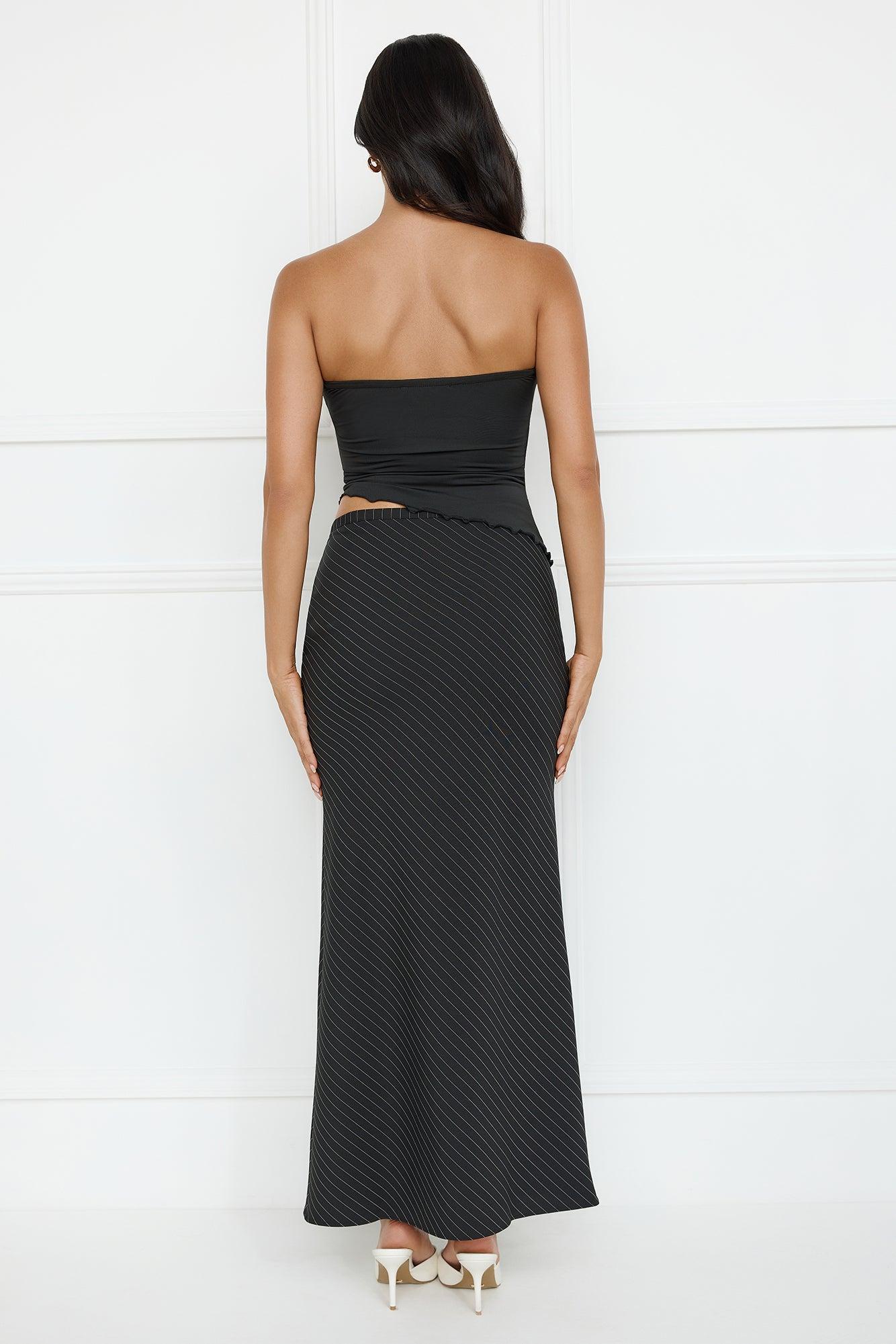 Endless Maxi Skirt Onyx Pinstripe Product Image