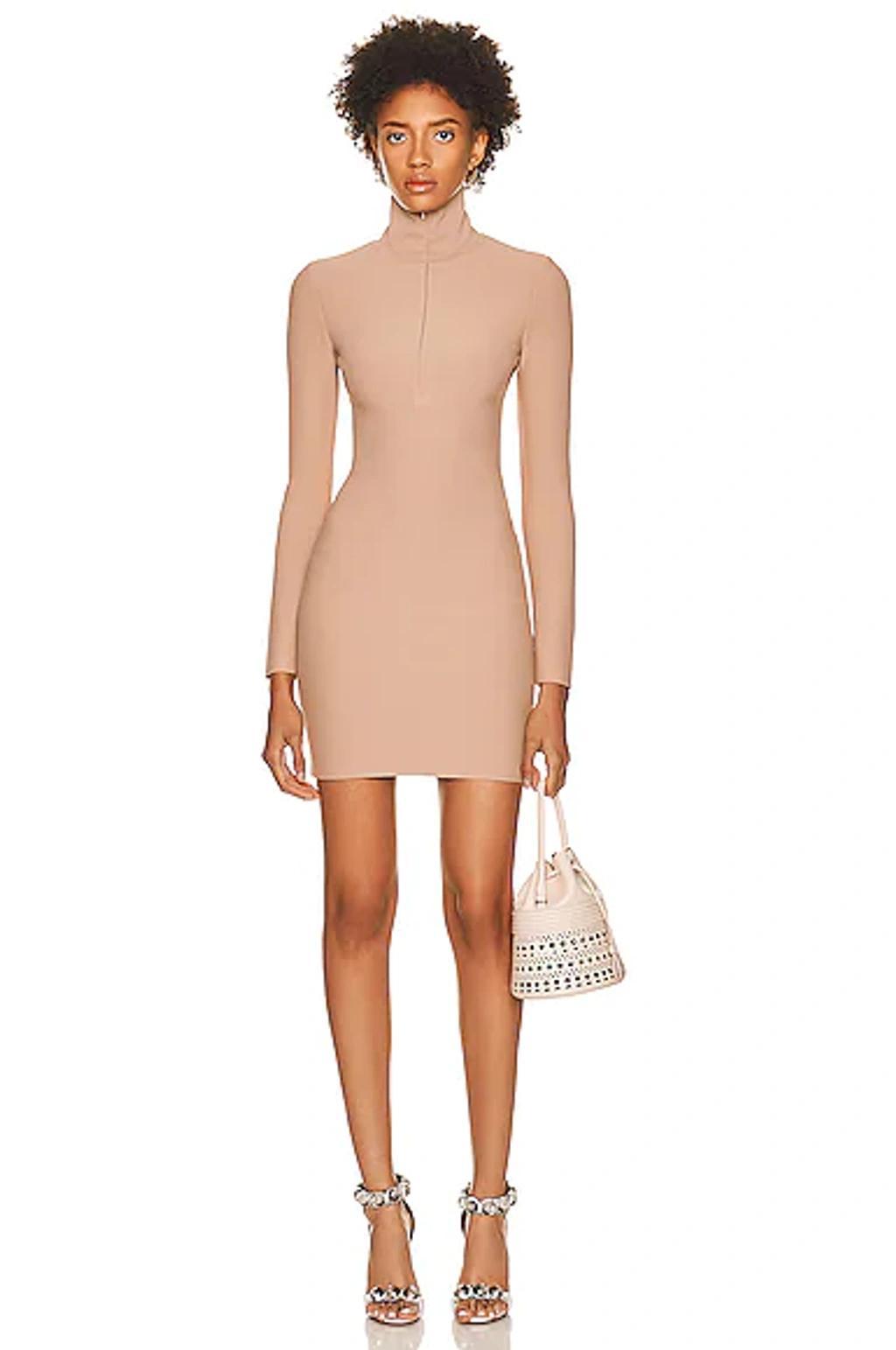 ALAÏA Angie Dress In Nude Product Image
