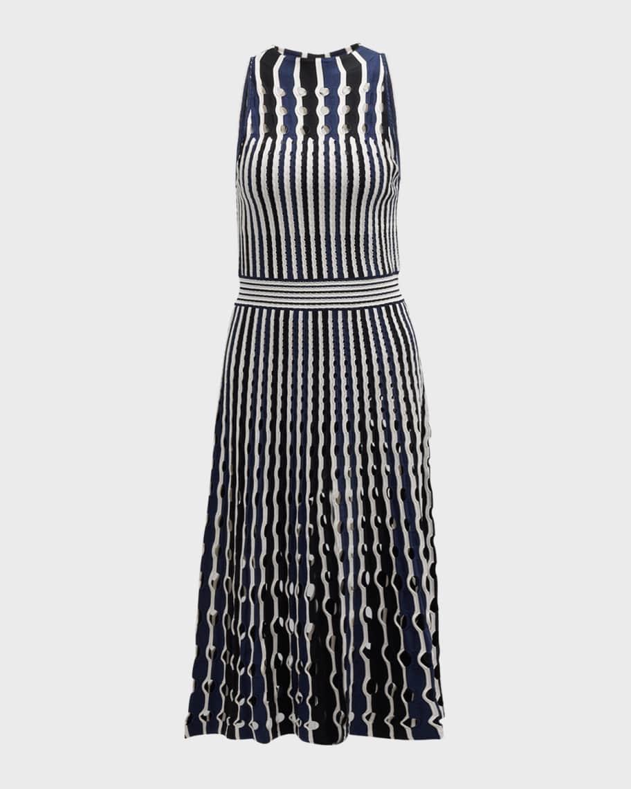 Nash Sleeveless Halter Crochet Midi Dress Product Image