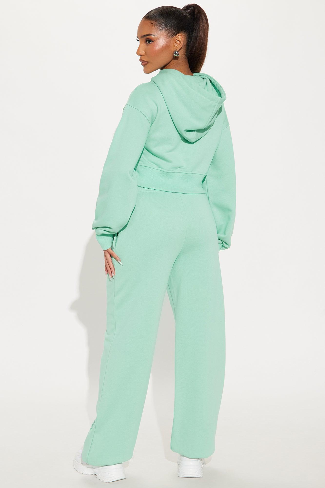 Airport Fit French Terry Pant Set - Mint Product Image