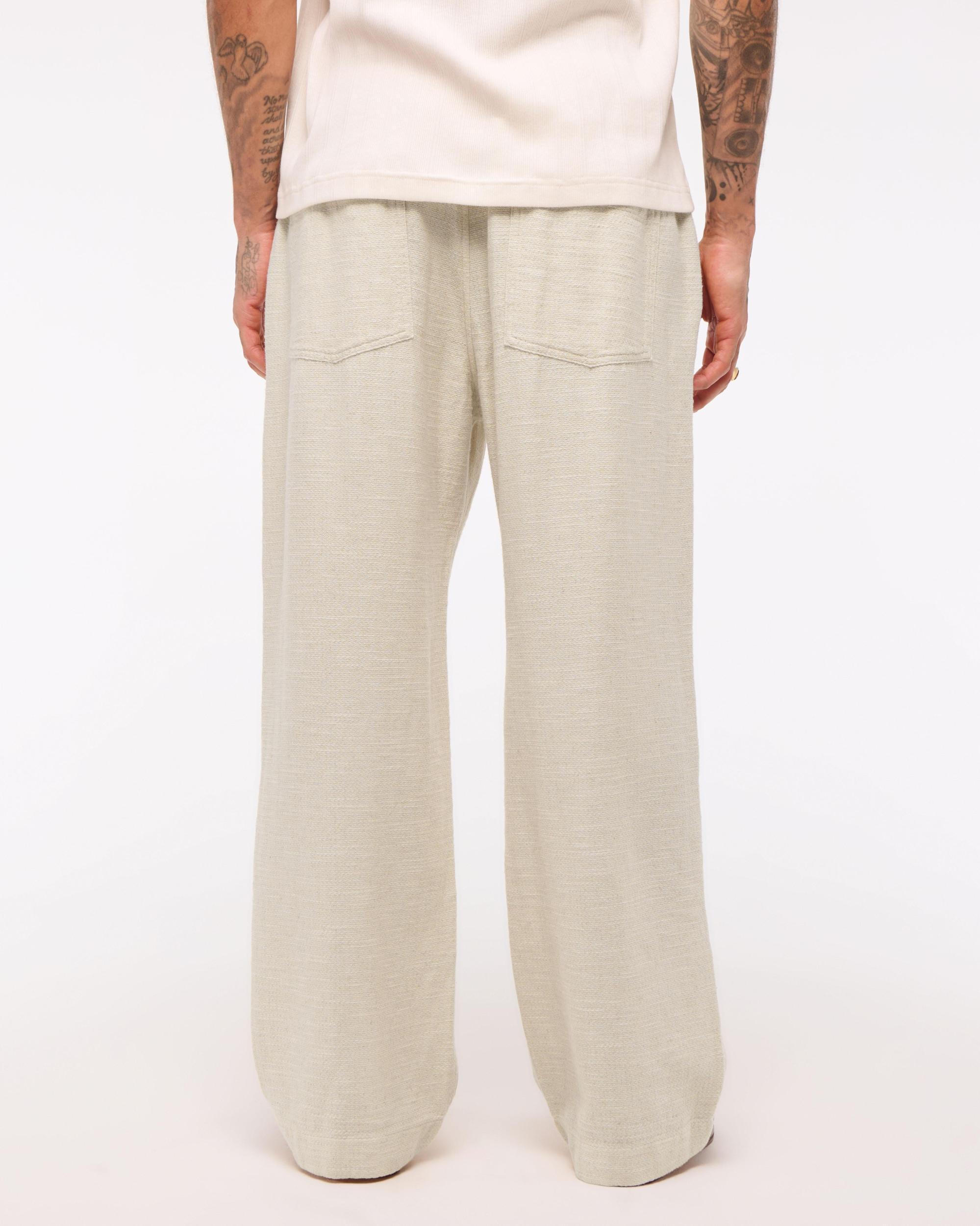 Baggy Cotton Textured Pull-On Pant Product Image