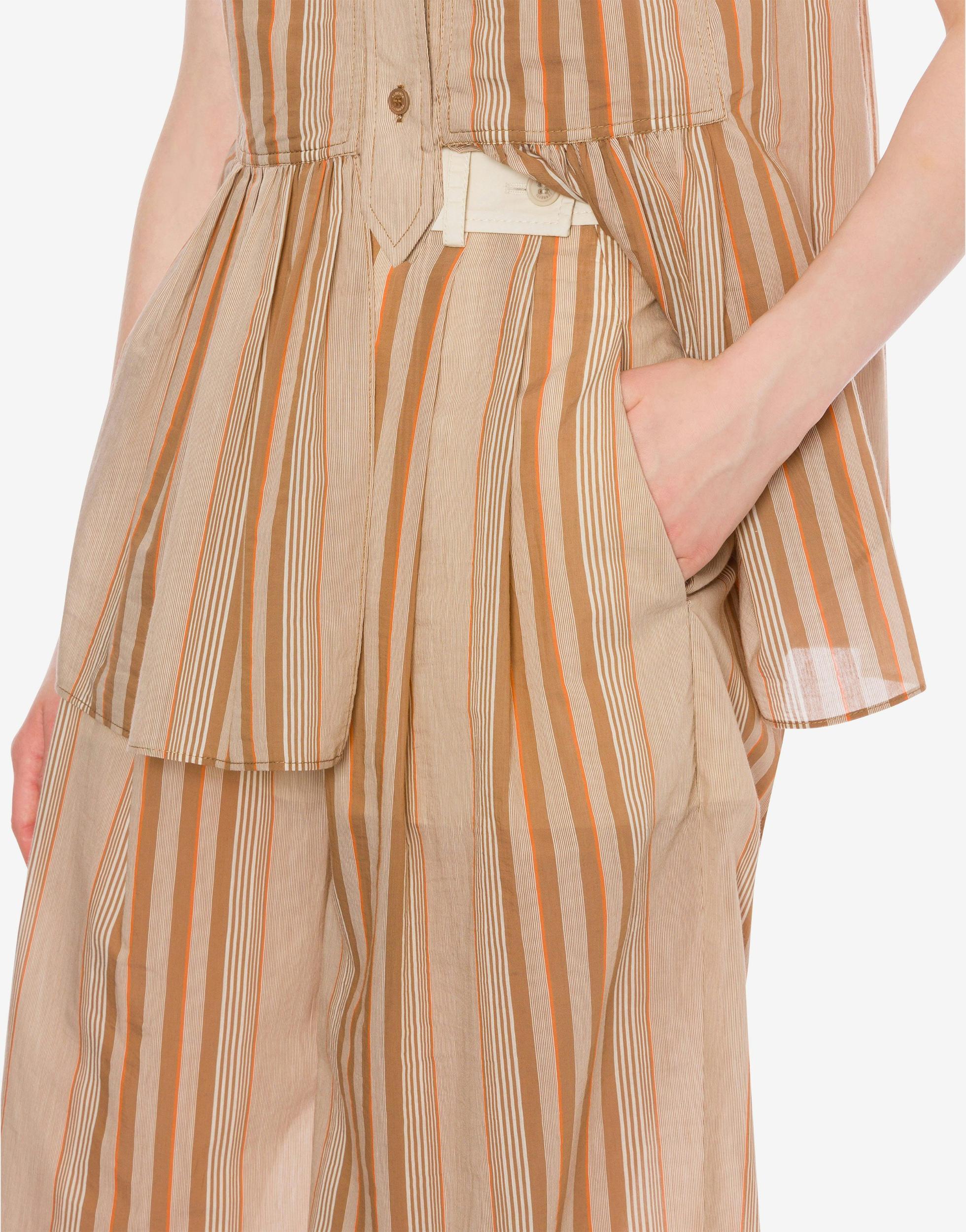 Wide muslin trousers with alternating stripes Product Image