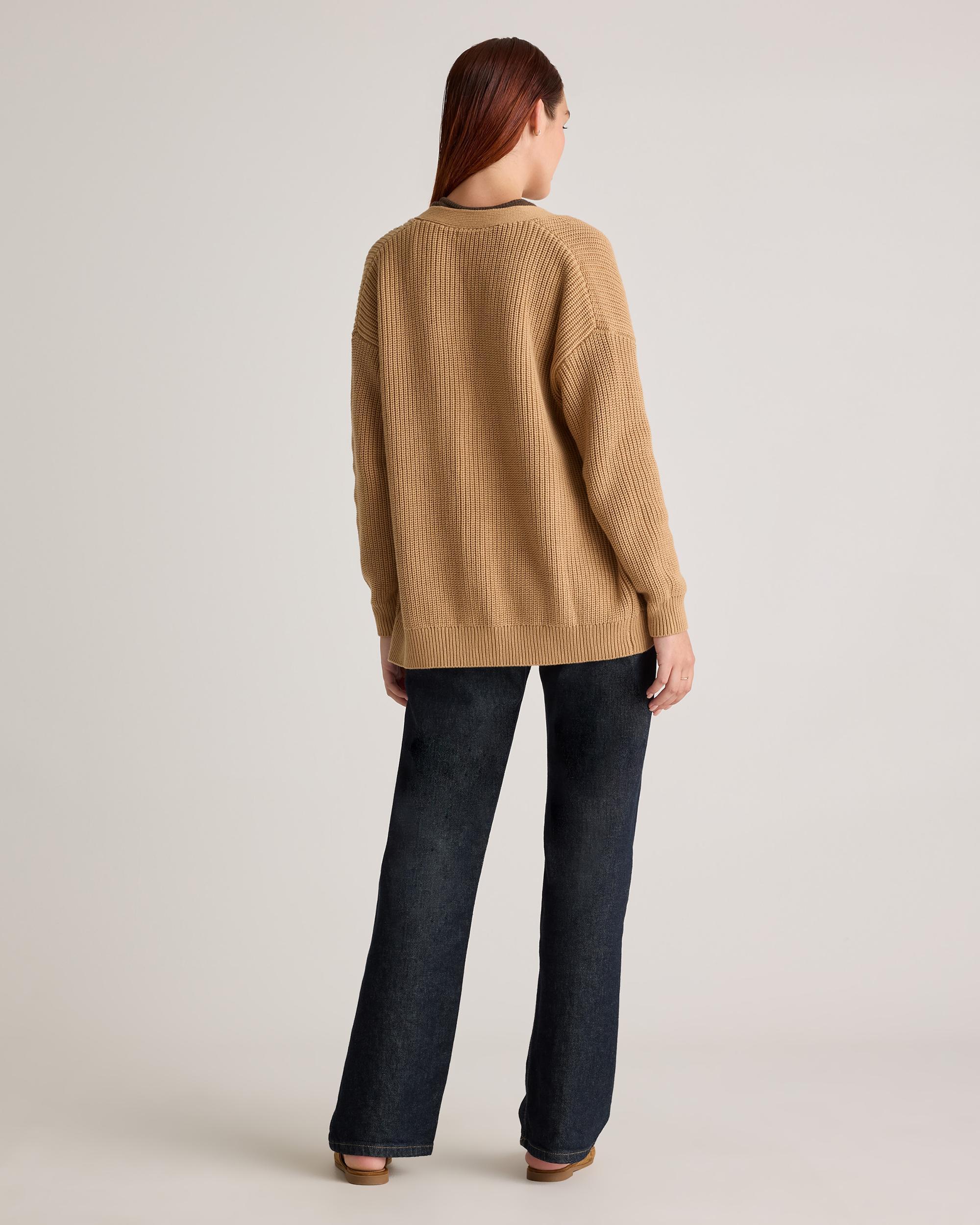 Quince | Women's OverSized Boyfriend Cardigan Sweater Size XS, Organic Cotton Product Image
