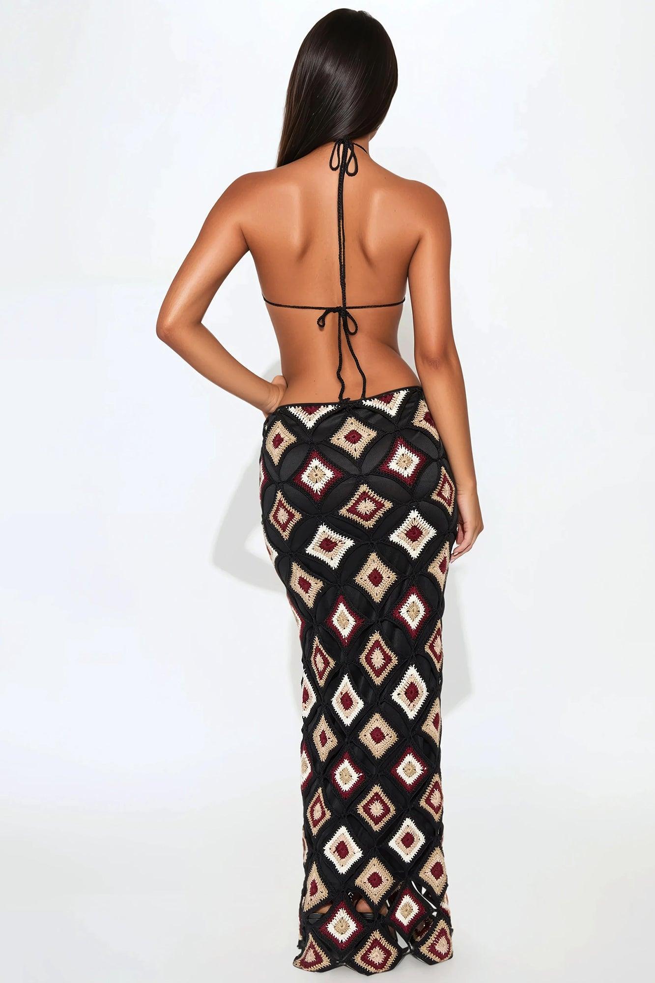 Eve Crochet Maxi Dress - Black/combo Product Image