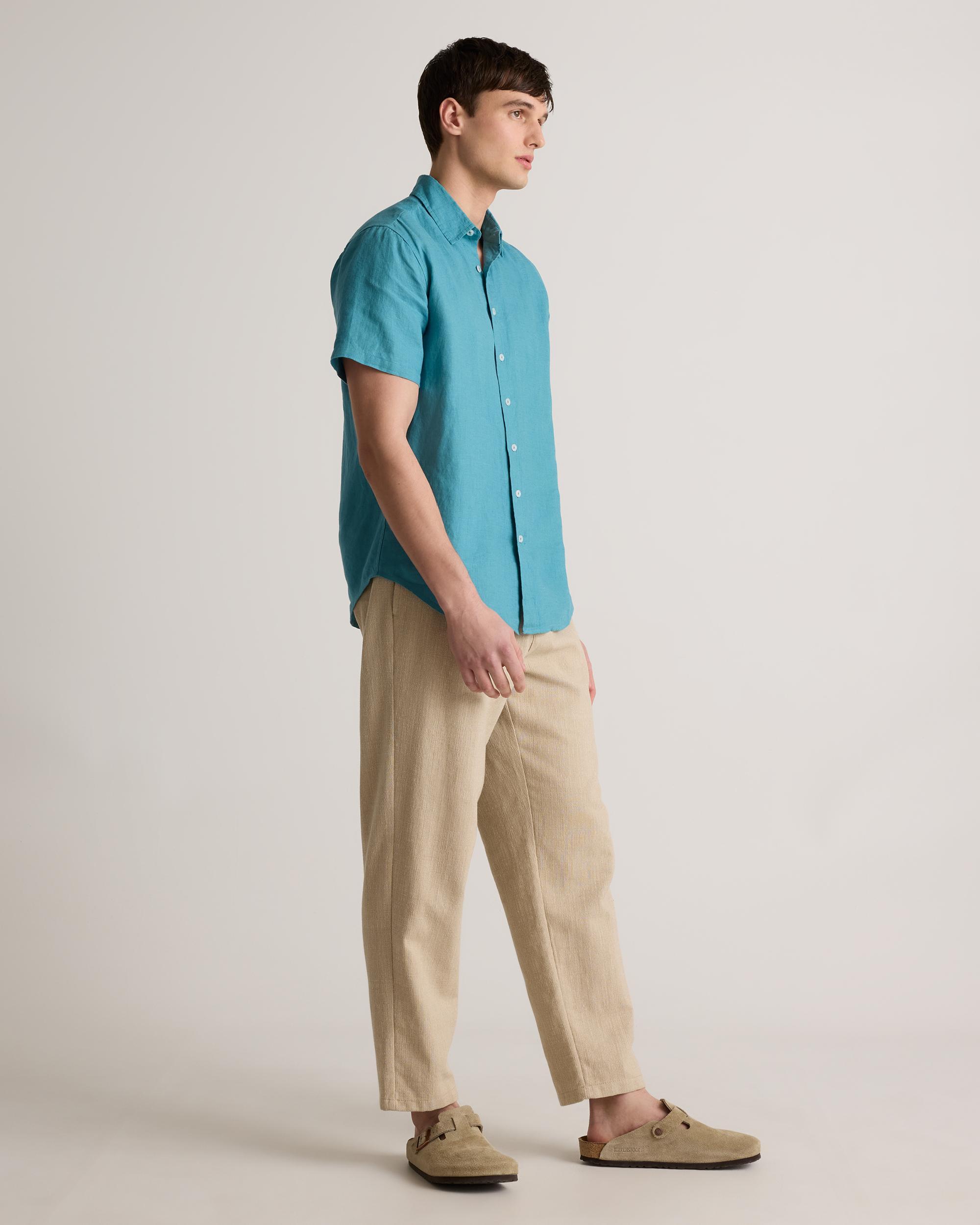Quince | Men's 100% European Linen Relaxed Short Sleeve Shirt Product Image