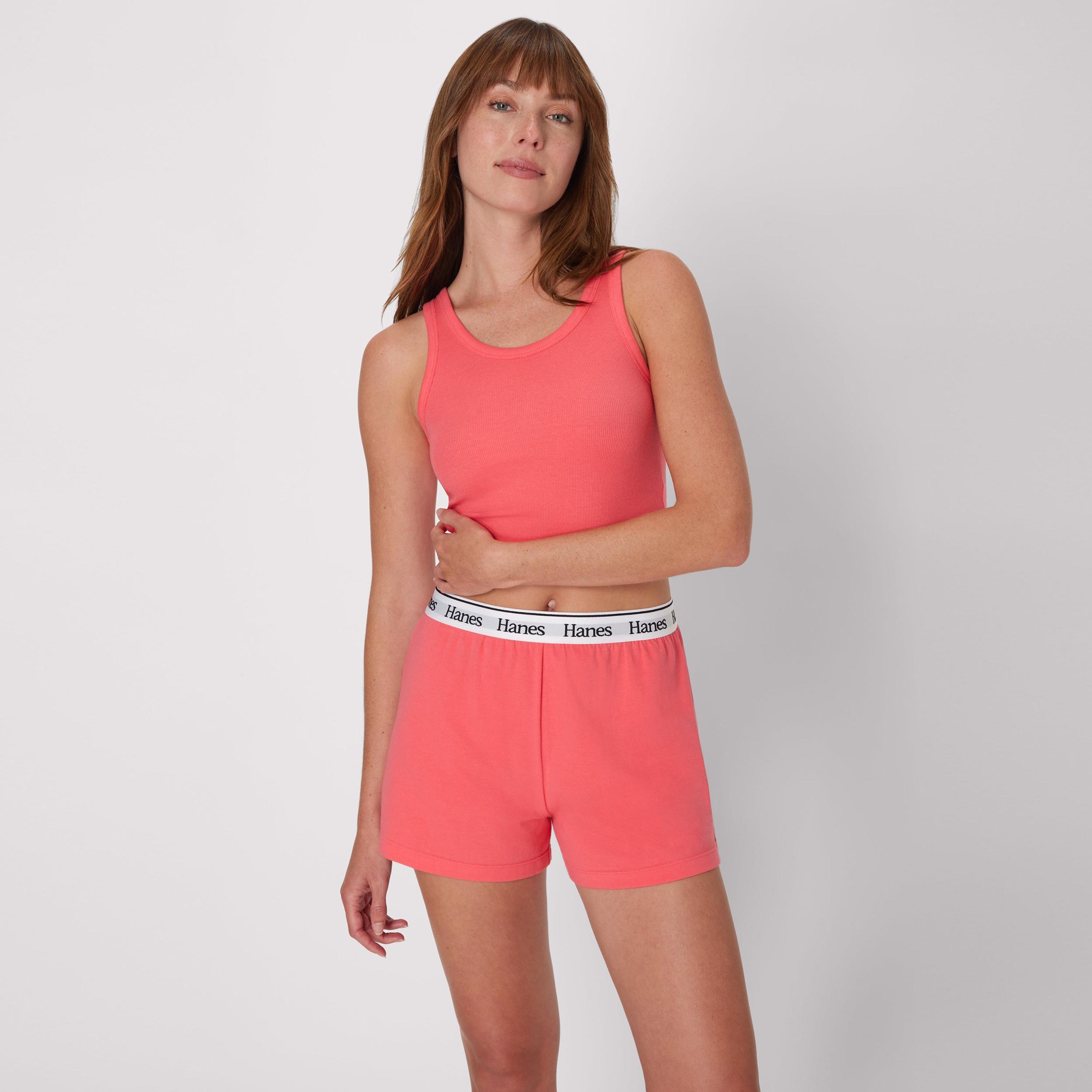 Hanes Originals Comfywear Womens Rib Crop Tank Black XL Product Image