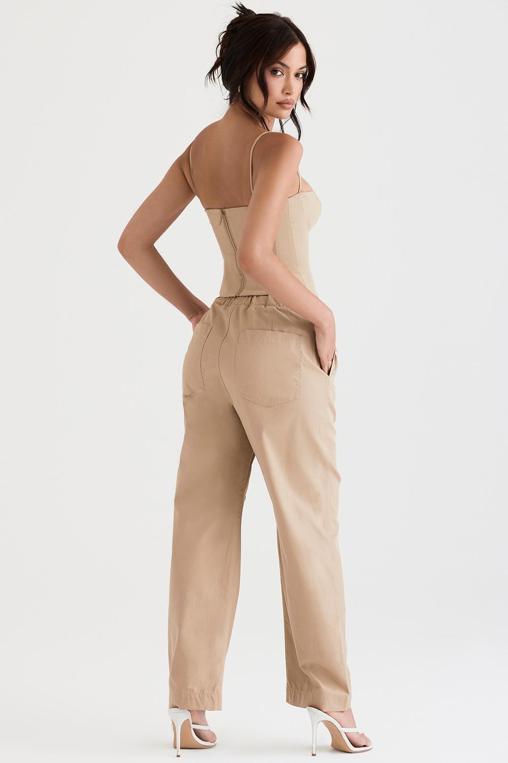 Luna Camel Cargo Trousers Product Image