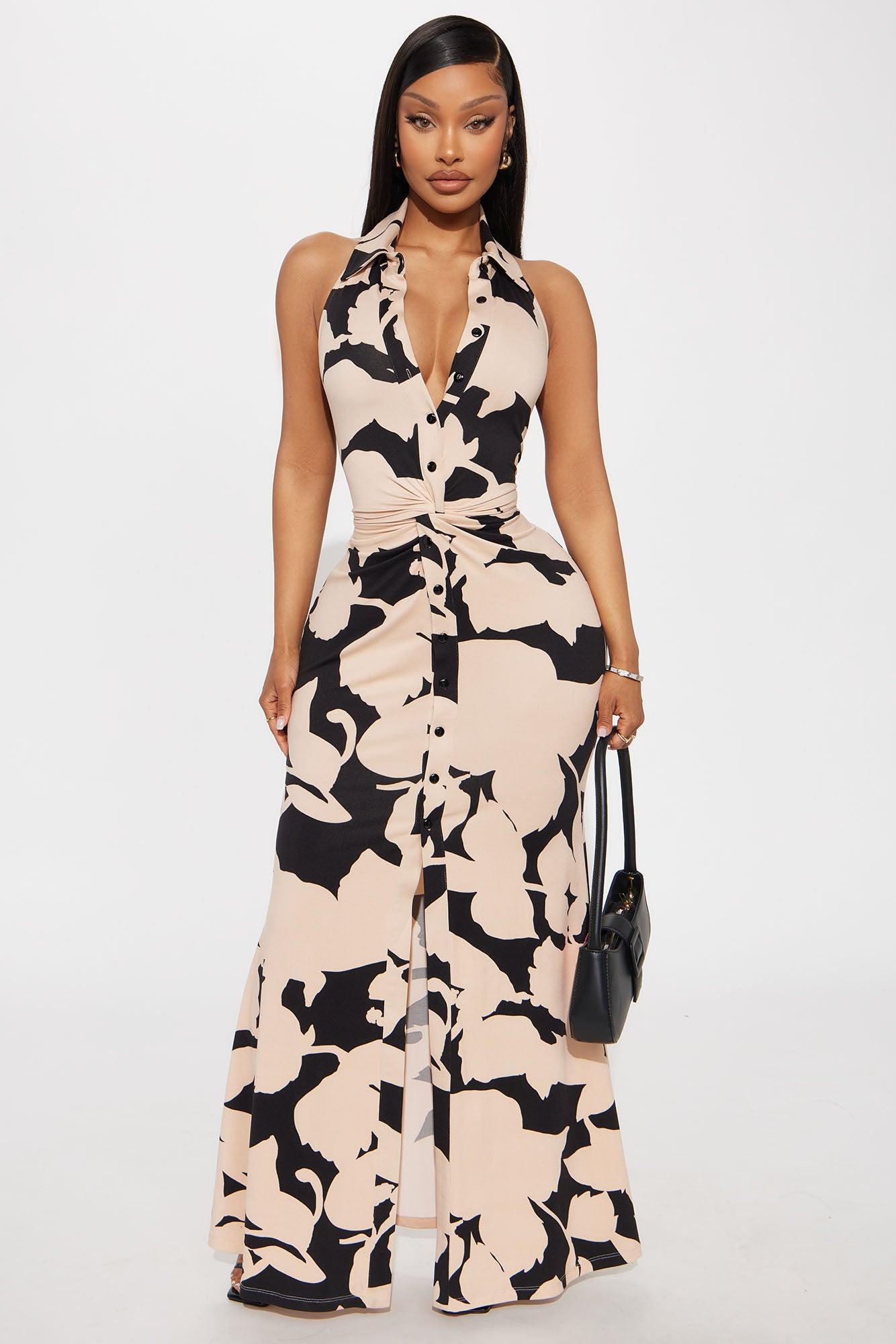 Isabelle Sleeveless Maxi Dress - Black/combo Product Image