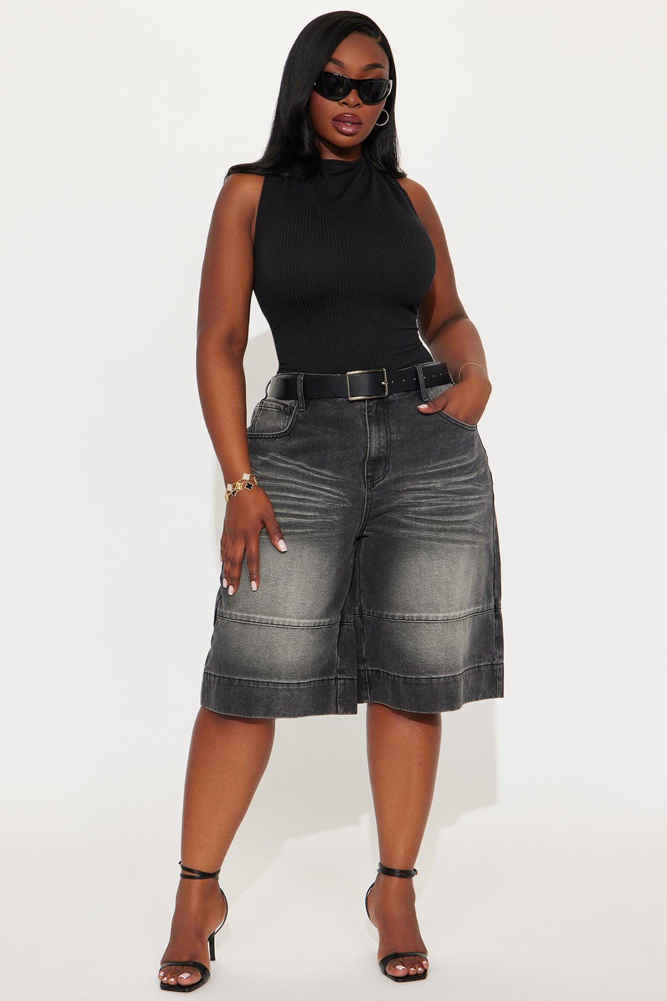 Keeping It Cool Denim Jorts - Black Wash Product Image