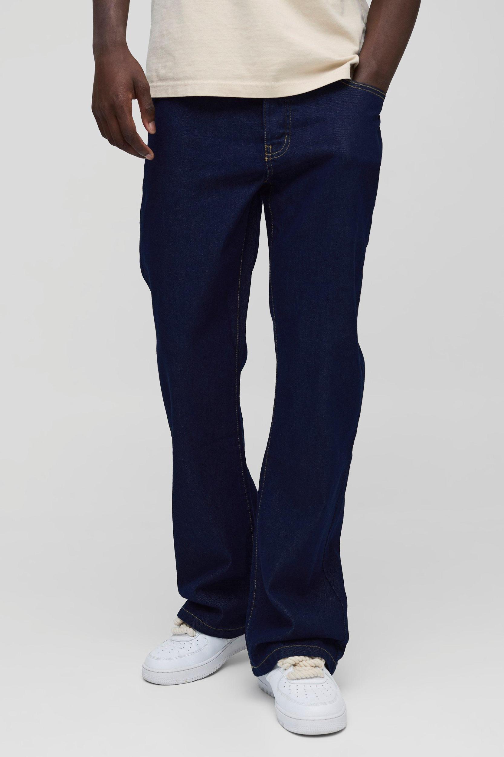 Mens Relaxed Rigid Flare Jean - Blue Product Image