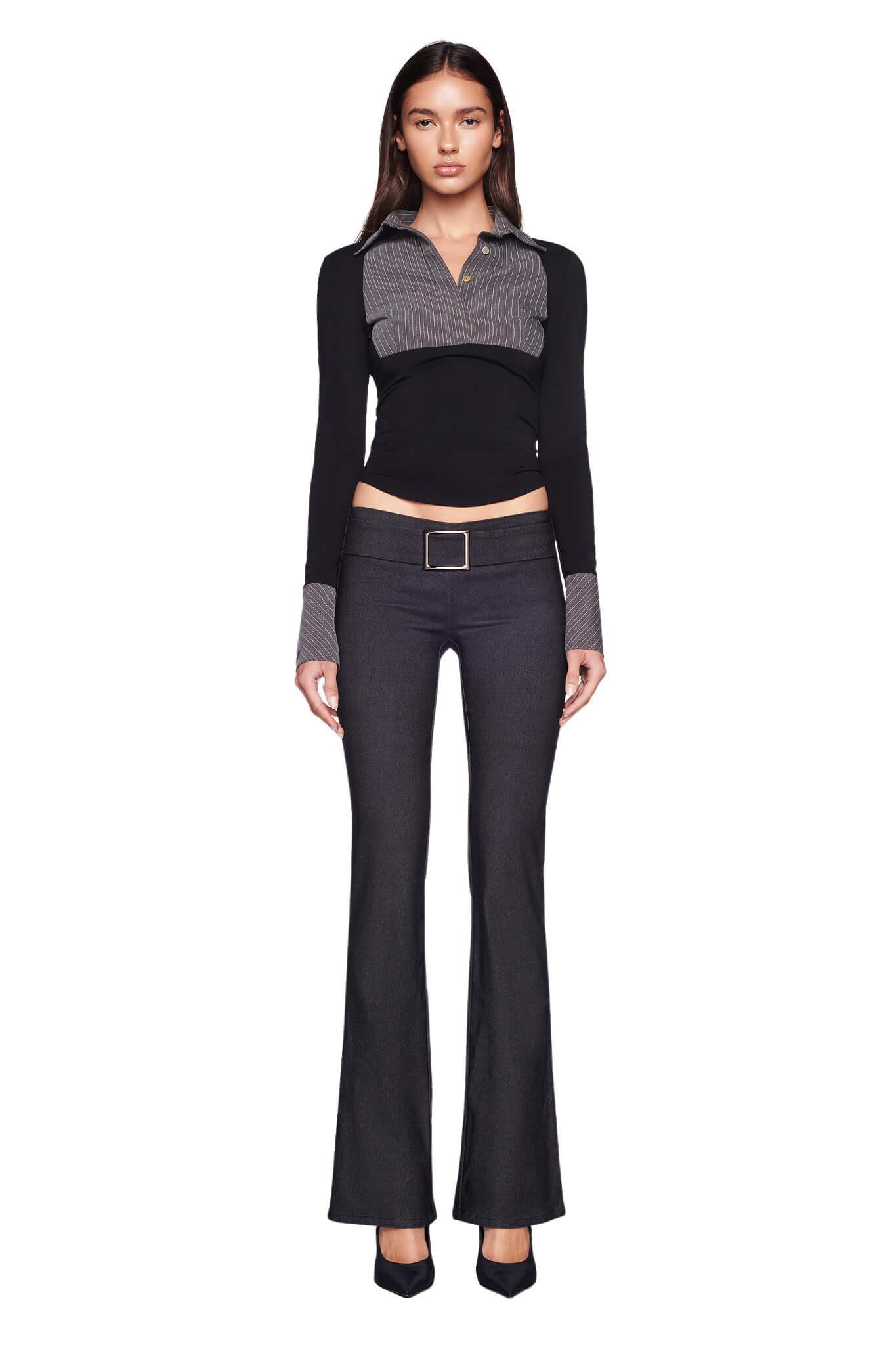 SHARAH TOP - BLACK : GREY Product Image