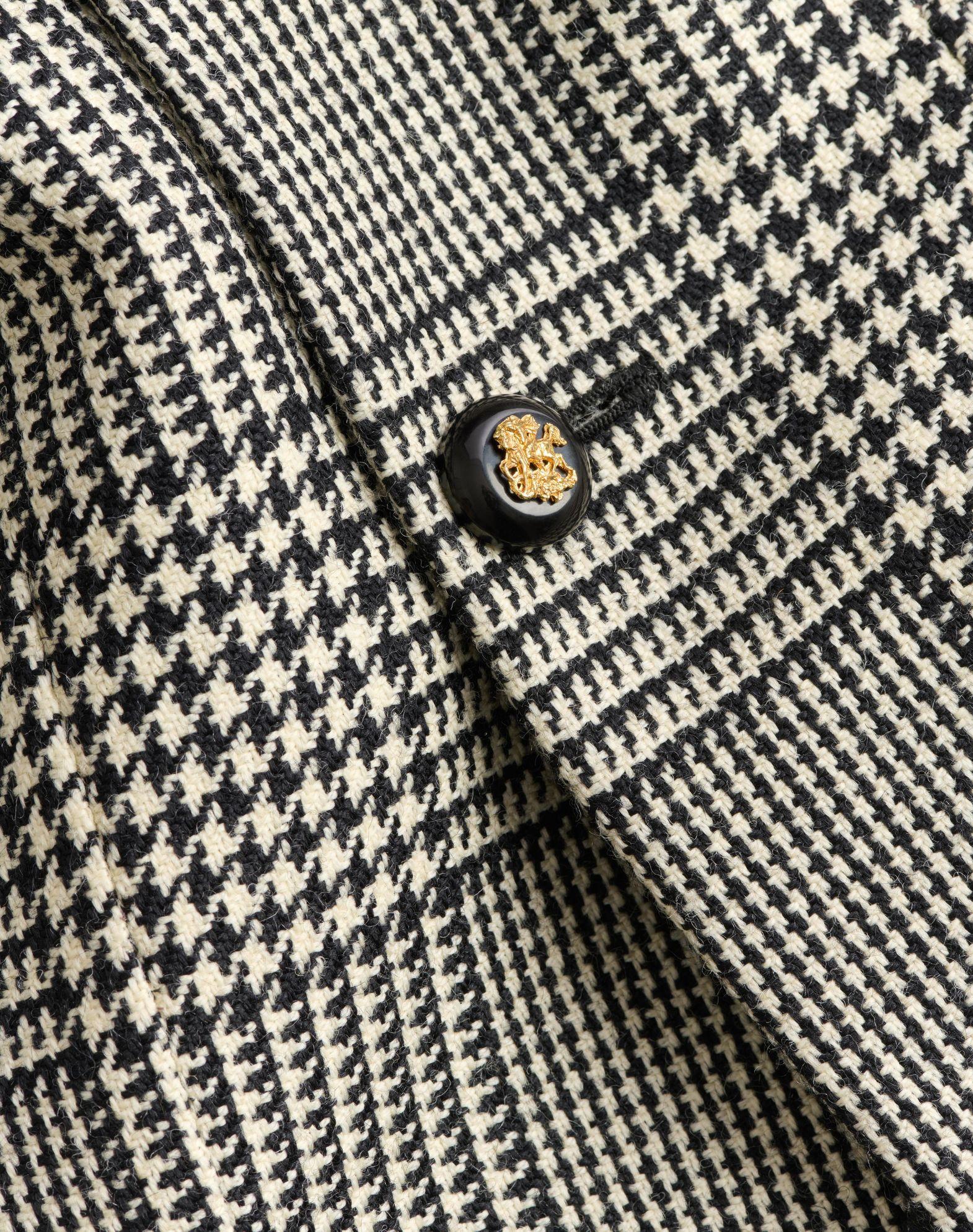 Single-Breasted Wool Jacket With Check Pattern On Houndstooth Product Image