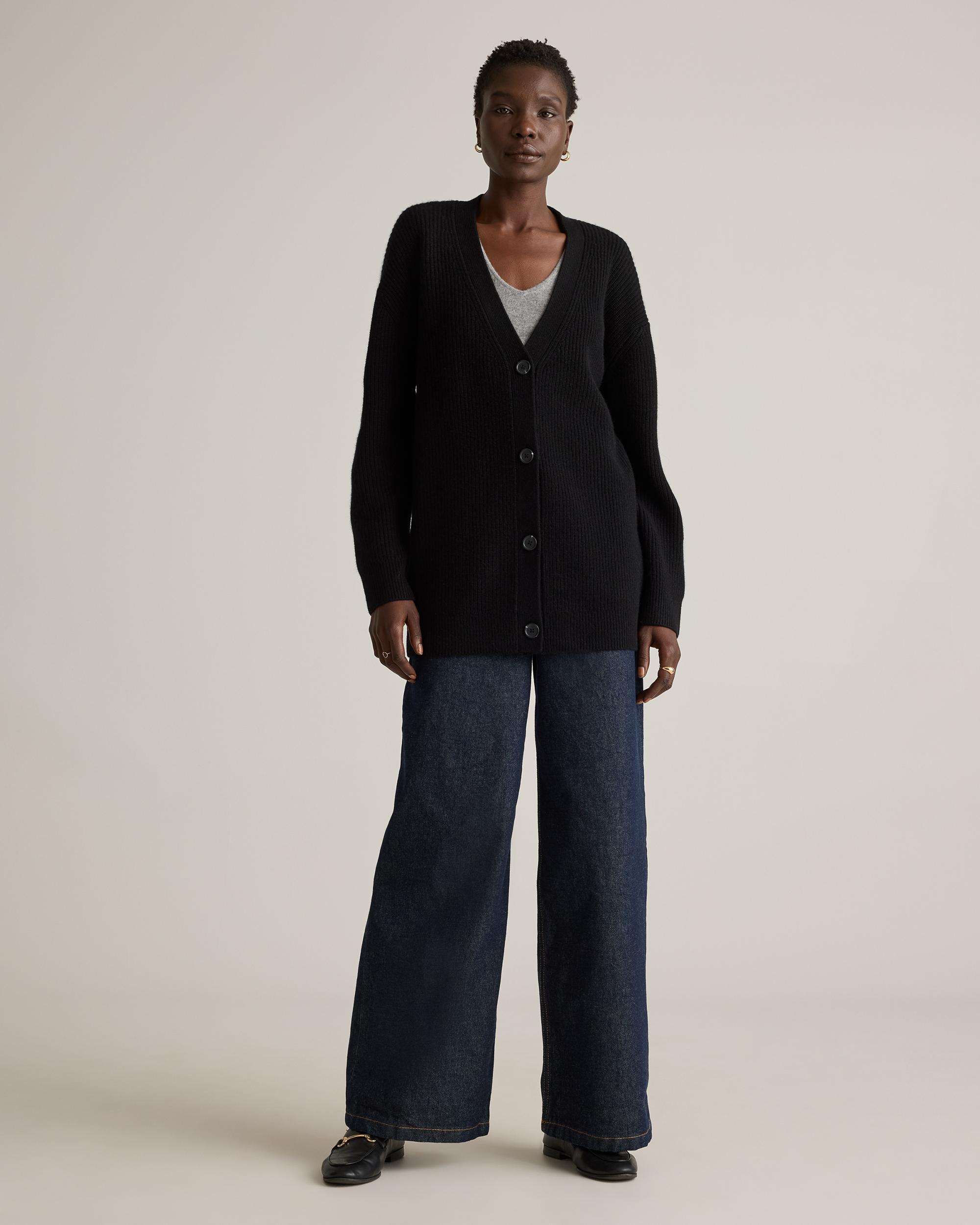 Quince | Women's Mongolian Cashmere OverSized Boyfriend Cardigan Sweater Product Image