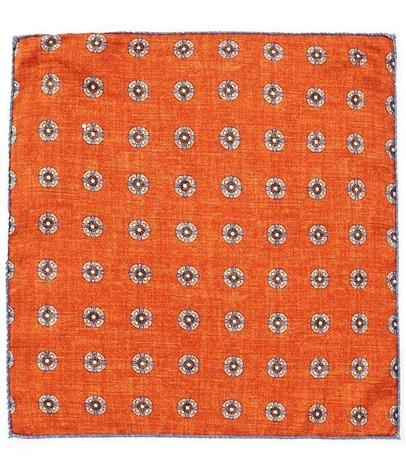 Edward Armah Classic Exploded Paisley Reversible Silk Pocket Square Product Image
