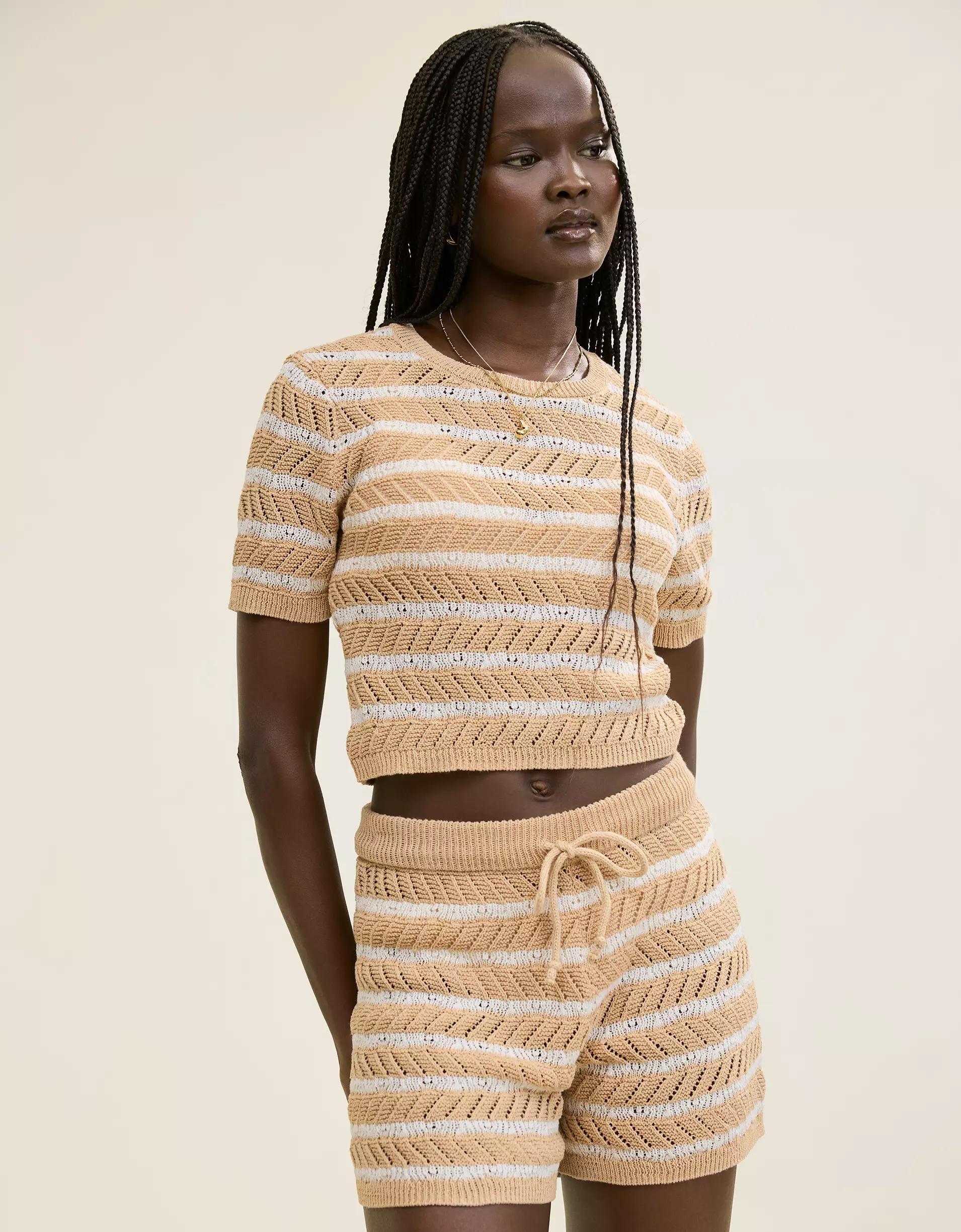 Aerie Fitted Short Sleeve Sweater Product Image