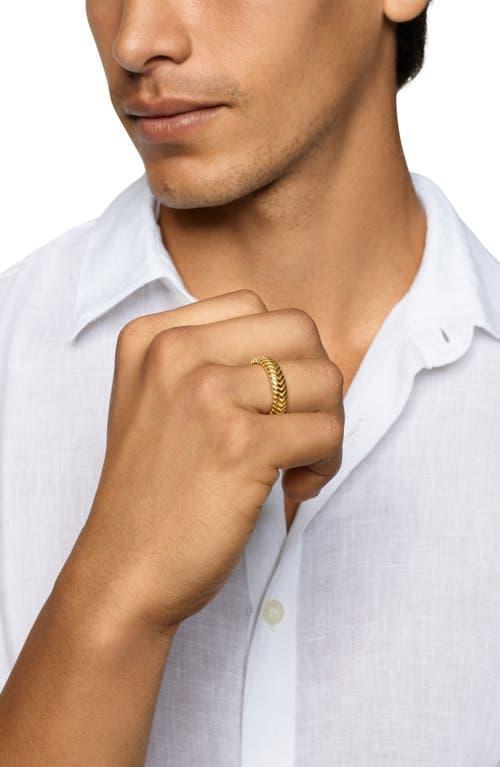 David Yurman Men's Chevron Band Ring in 18K Yellow Gold with Diamonds, 8mm at Nordstrom, Size 9 Product Image