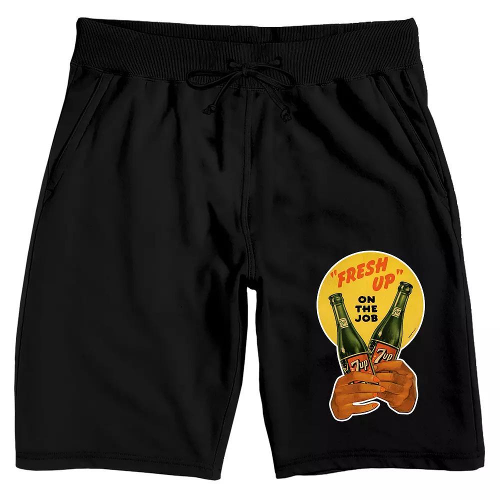Men's 7UP Fresh Up On Pajama Shorts, Size: Small, Black Product Image