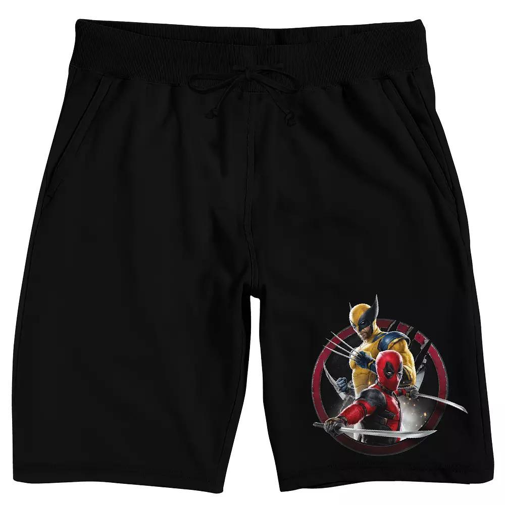 Men's Deadpool & Wolverine Sleep Shorts, Size: Small, Black Product Image