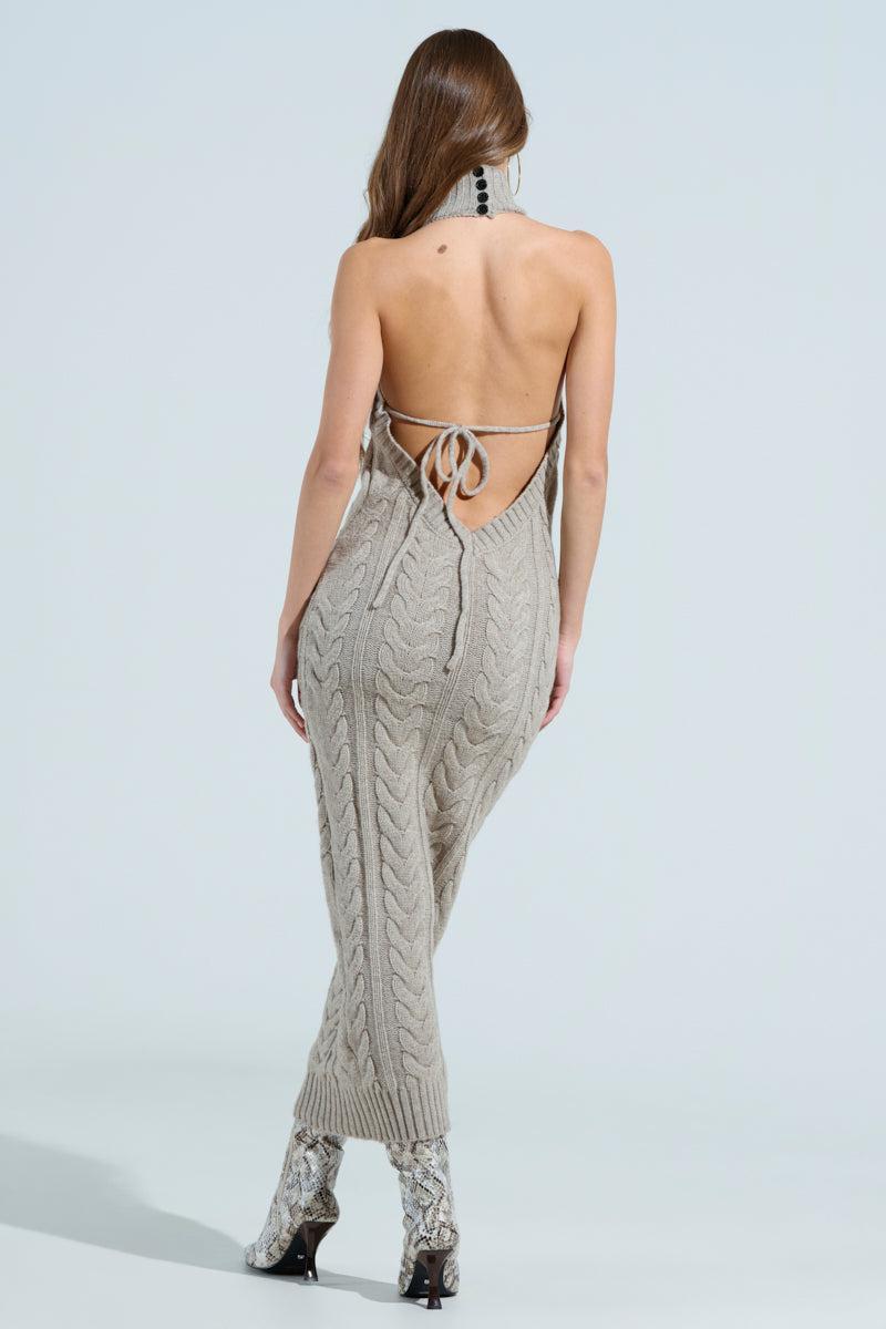 JESSICA CABLE KNIT SWEATER MIDI DRESS Product Image