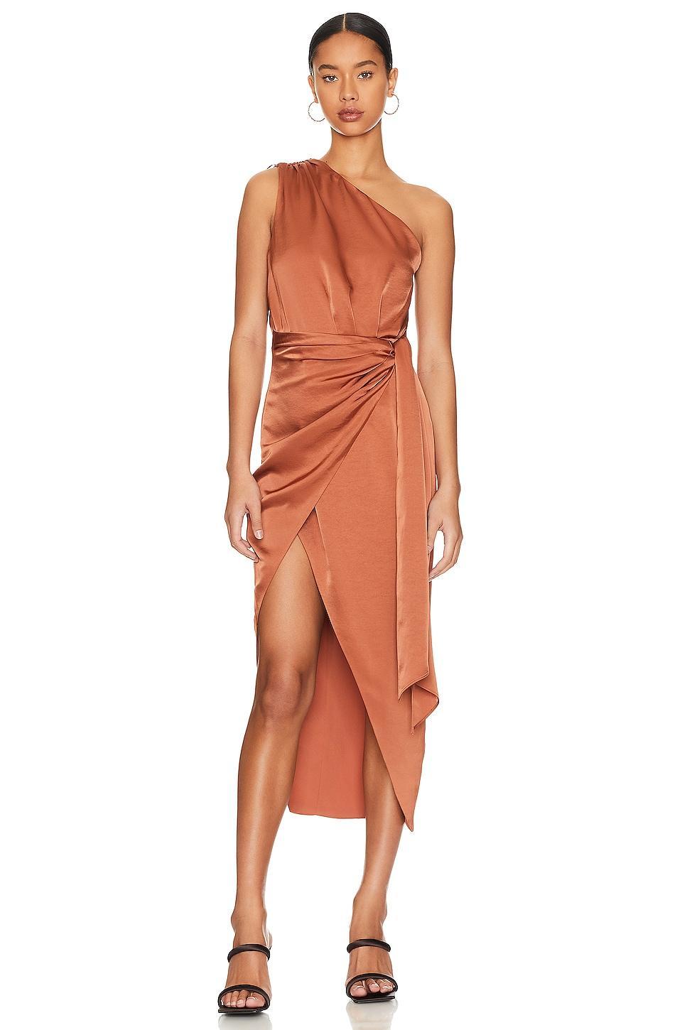 Brooks Satin Midi Dress MISHA Product Image