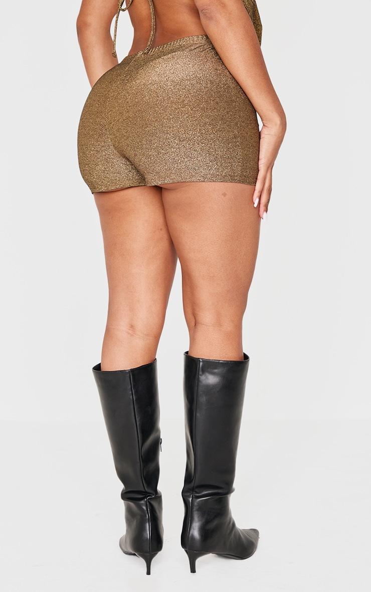 Shape Gold Glitter Lurex Mini Shorts Product Image