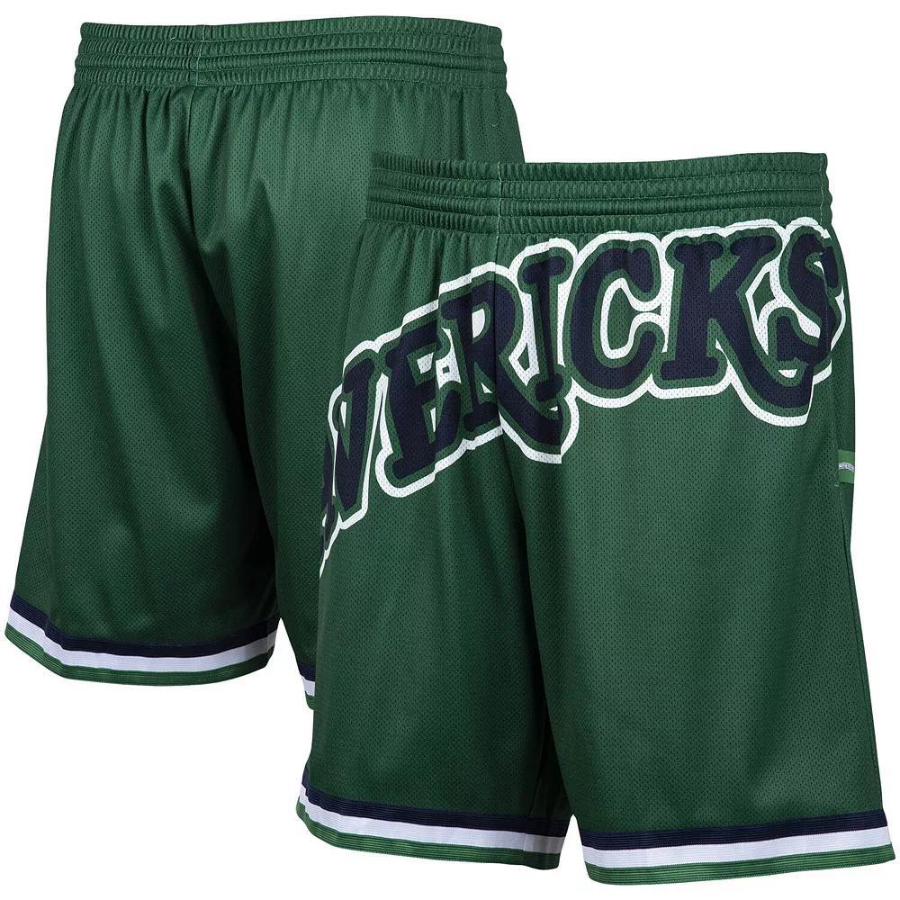 Men's Mitchell & Ness Green Dallas Mavericks Hardwood Classics Big Face 2.0 Shorts, Size: Medium Product Image
