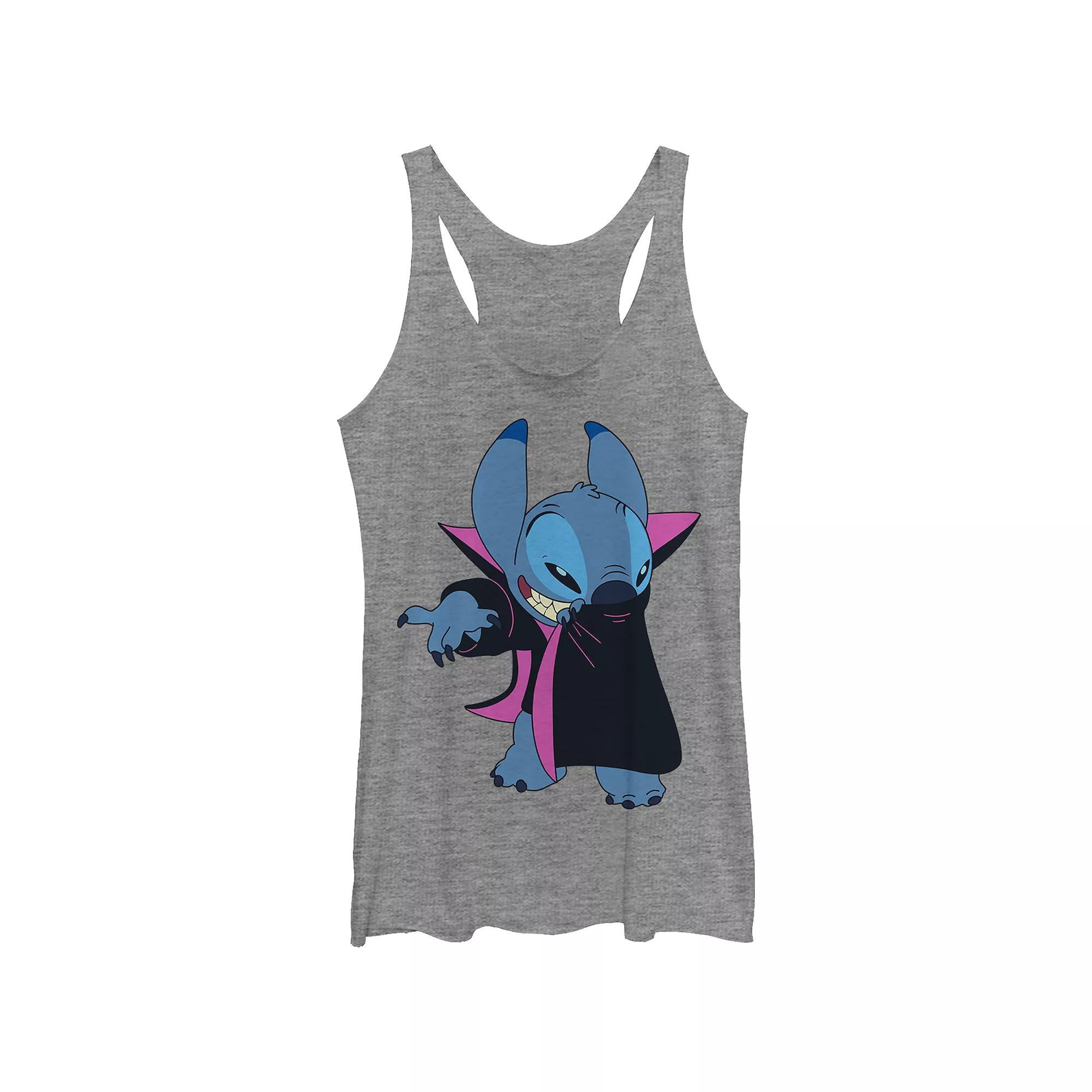 Disney's Lilo & Stitch Juniors' Cheeky Vampire Stitch Tri-Blend Racerback Tank Top, Girl's, Size: XXL, Gray Grey Product Image