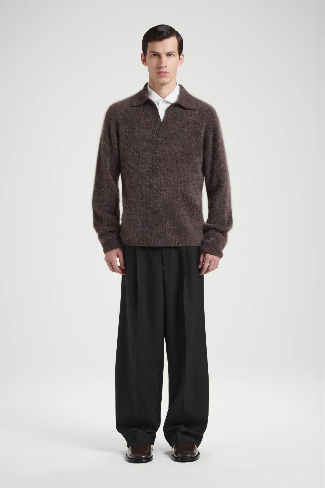 THE BRUSHED-CASHMERE POLO SHIRT Product Image