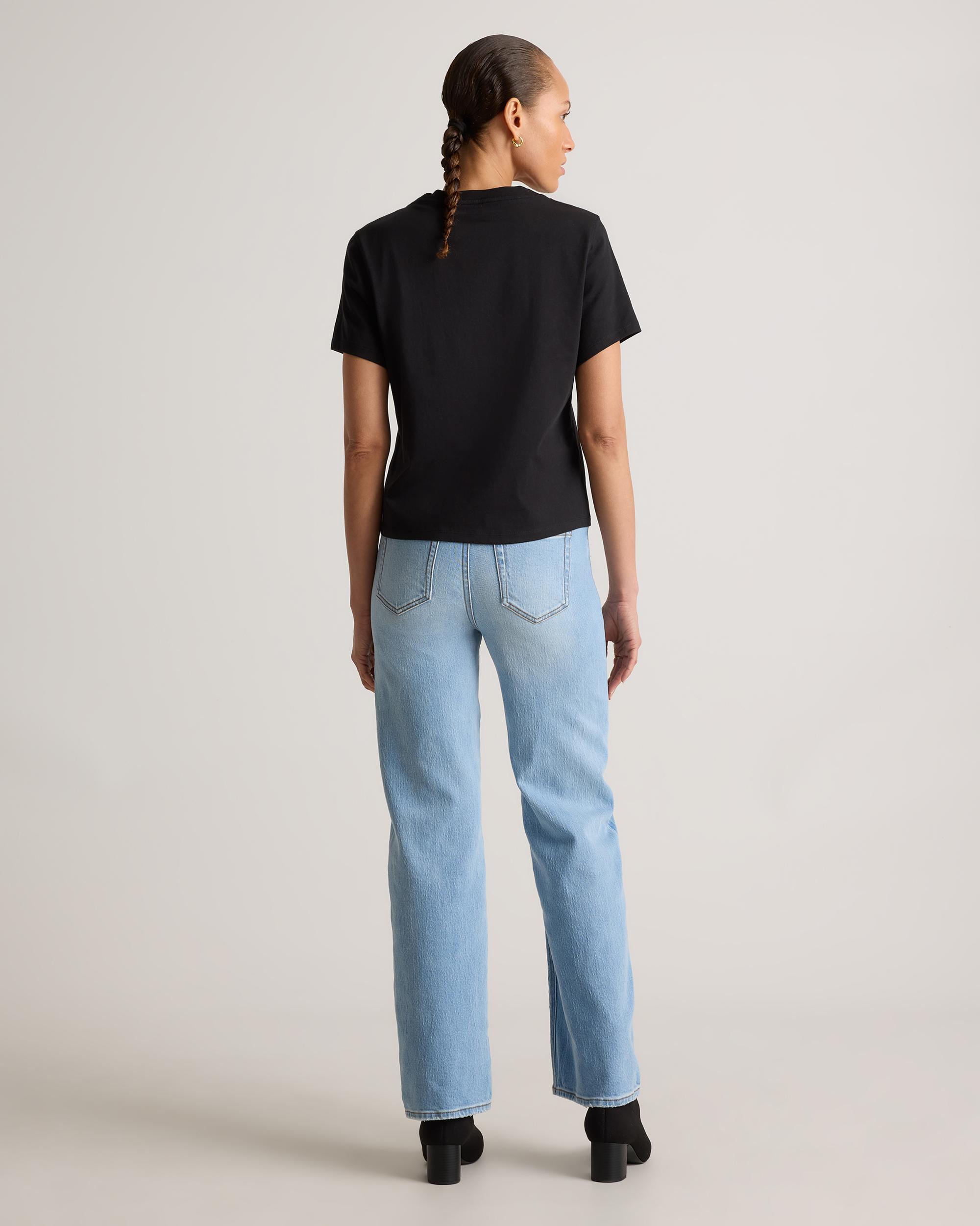 Quince | Women's Boxy V-Neck T-Shirt Size XS, Organic Cotton Product Image