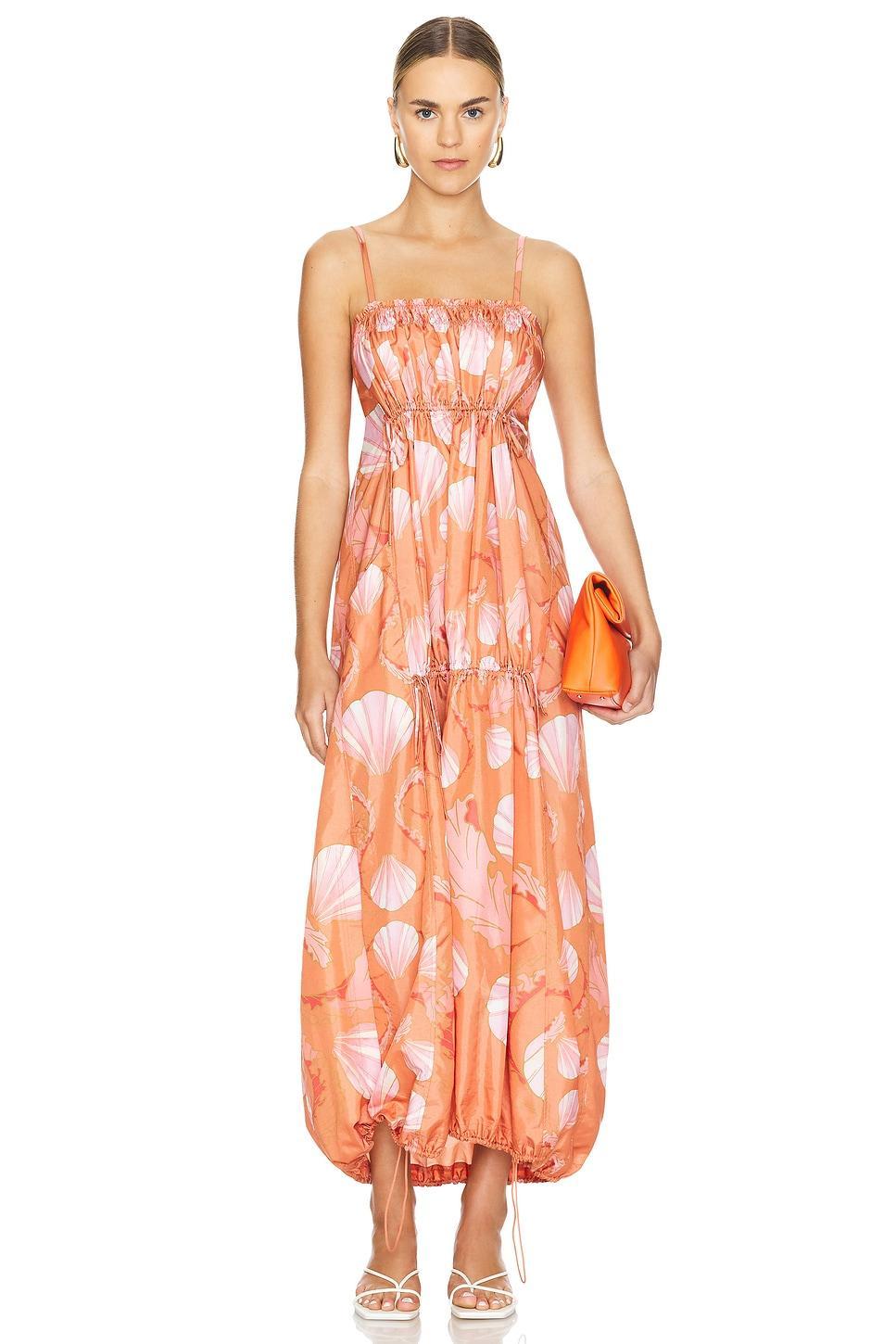 Seashell Frilled Long Dress ADRIANA DEGREAS Product Image