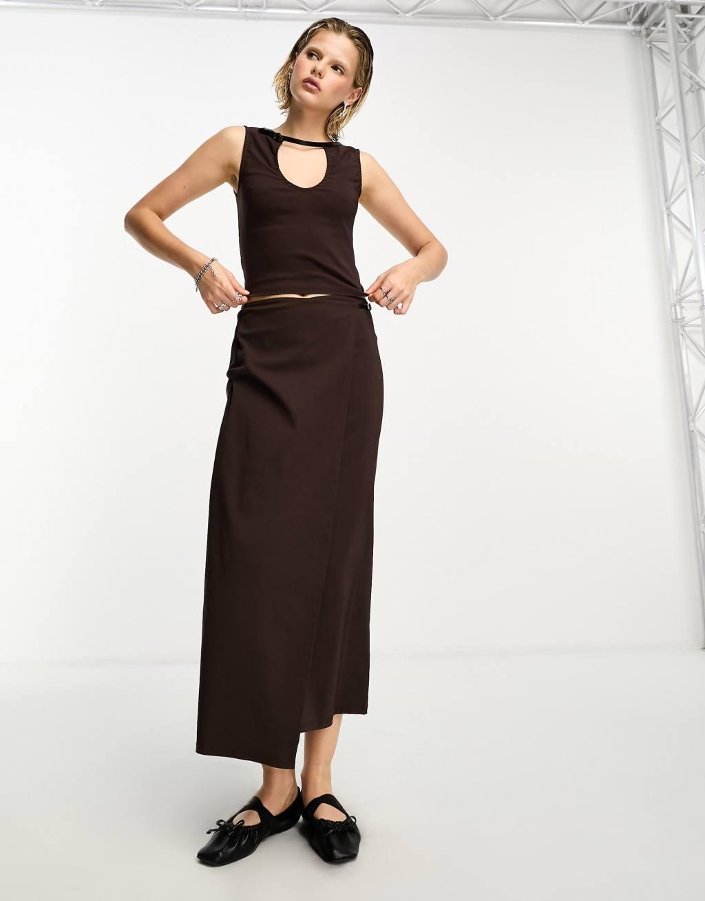 COLLUSION strap detail bengaline top Product Image