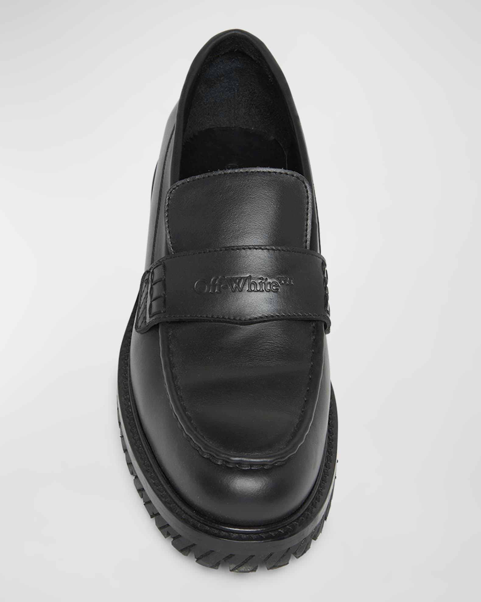 Men's Military Leather Penny Loafers Product Image