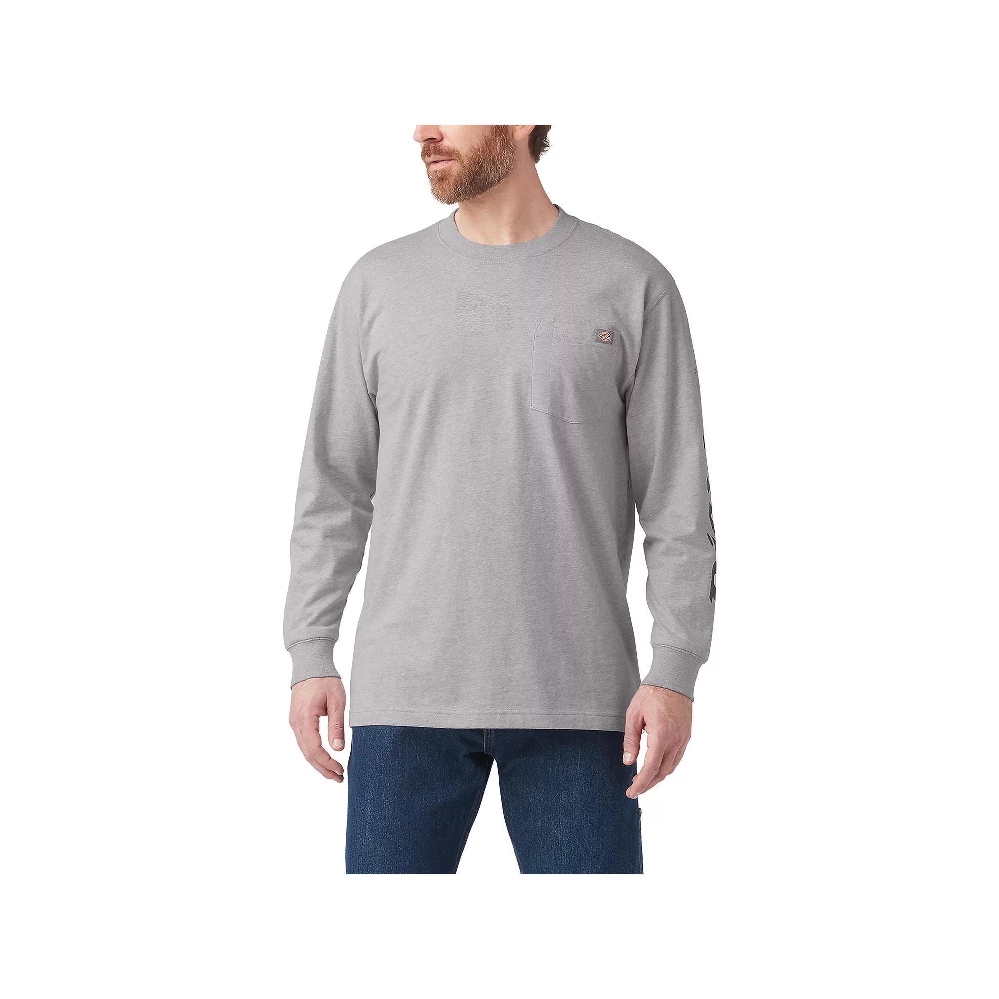 Men's Dickies Wordmark Graphic Long Sleeve Tee, Size: Small, Black Iris Product Image
