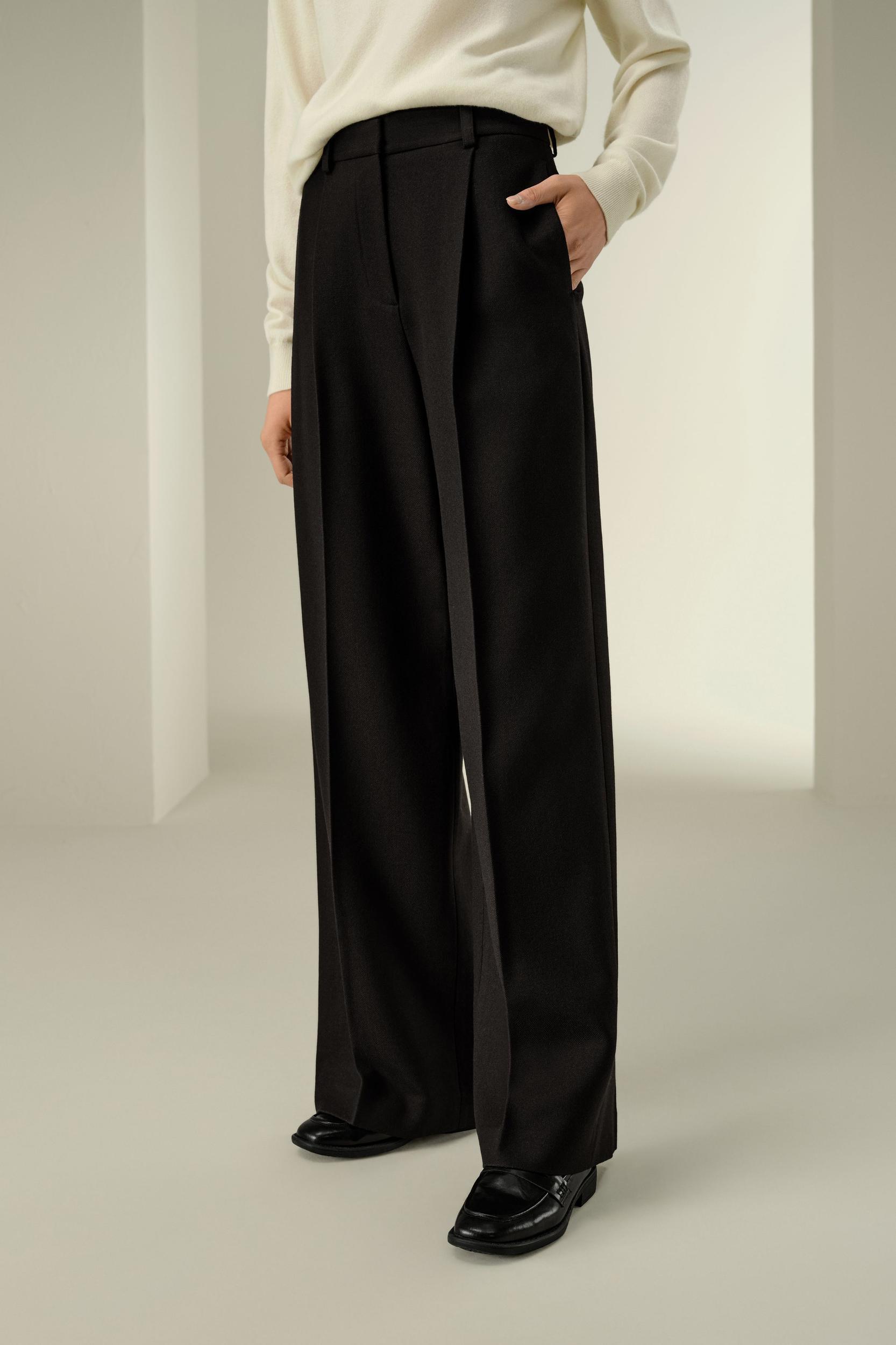 Silk-Wool Tweed Blend Trousers Product Image