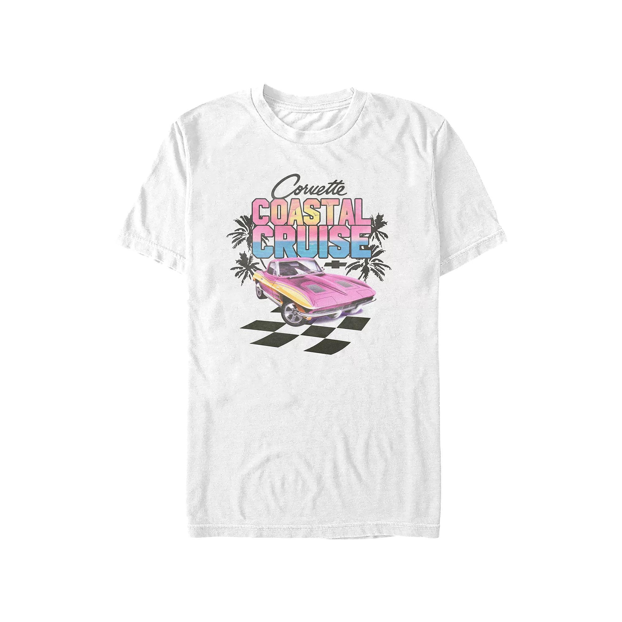 Men's Chevrolet Corvette Coastal Cruise Graphic Tee, Size: Medium, White Product Image