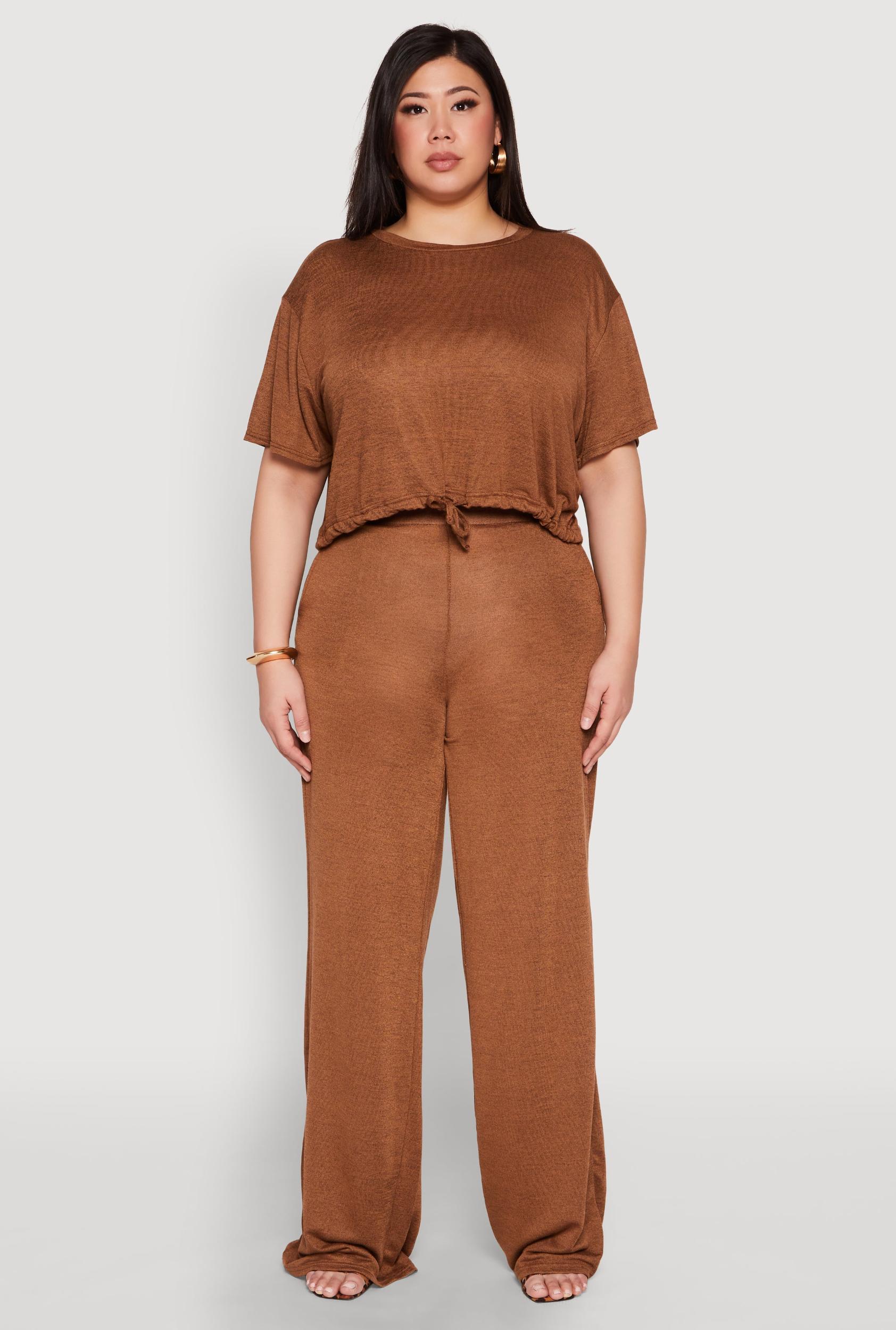 Womens Plus Size Daisy High Waisted Wide Leg Pants Product Image