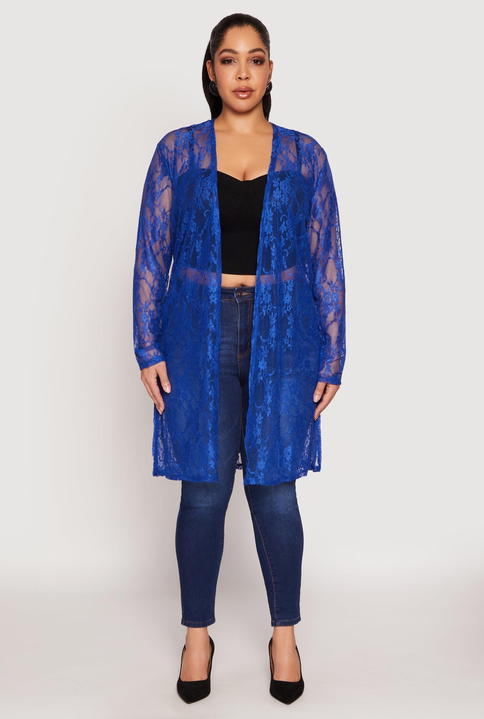 Womens Plus Size Lace Duster Product Image