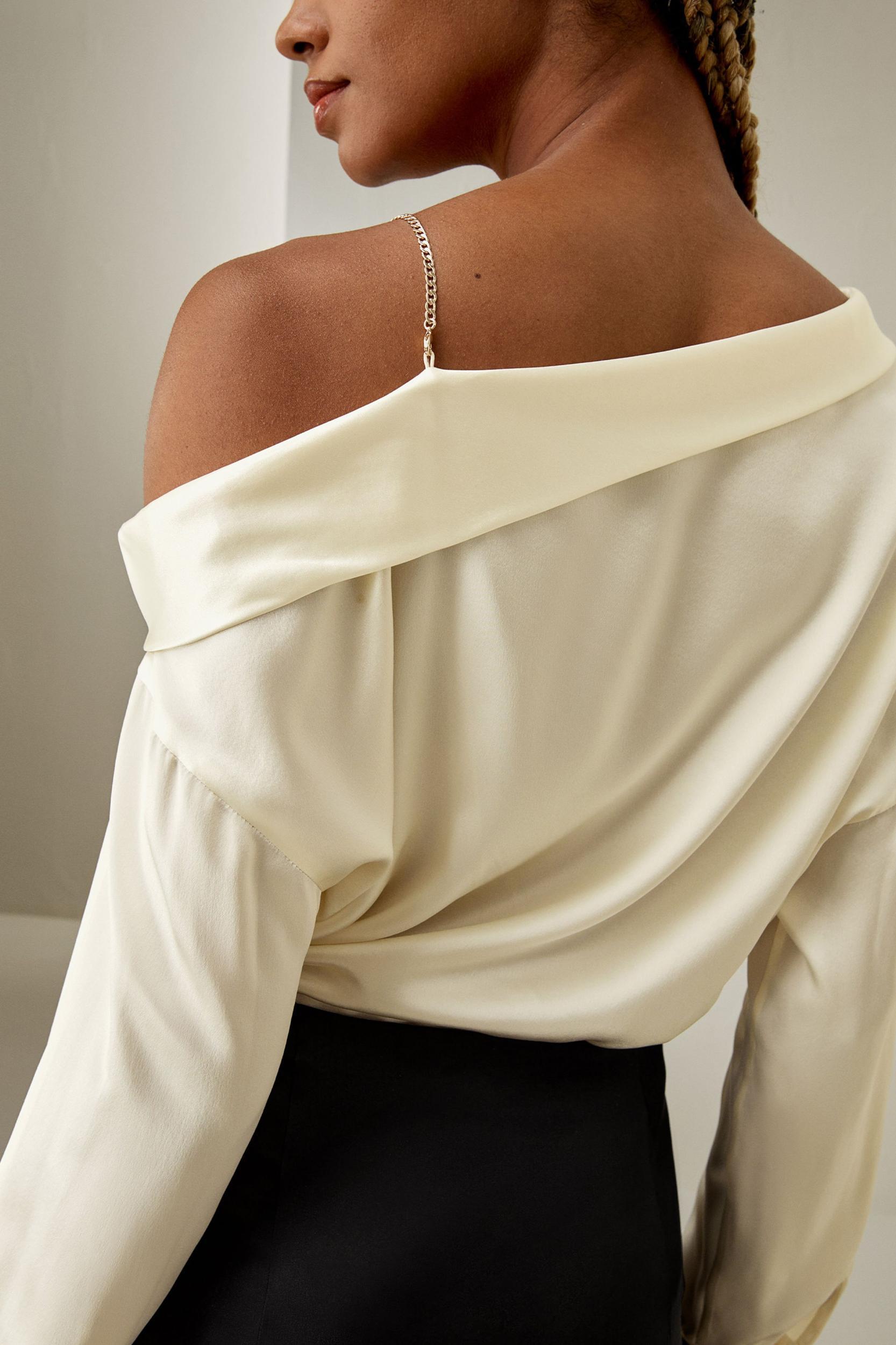 Silk Chic One-Shoulder Top Product Image
