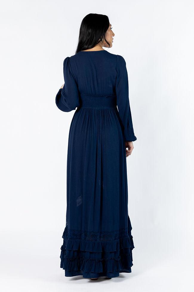 Lucky To Have You Navy Maxi Dress SALE Product Image