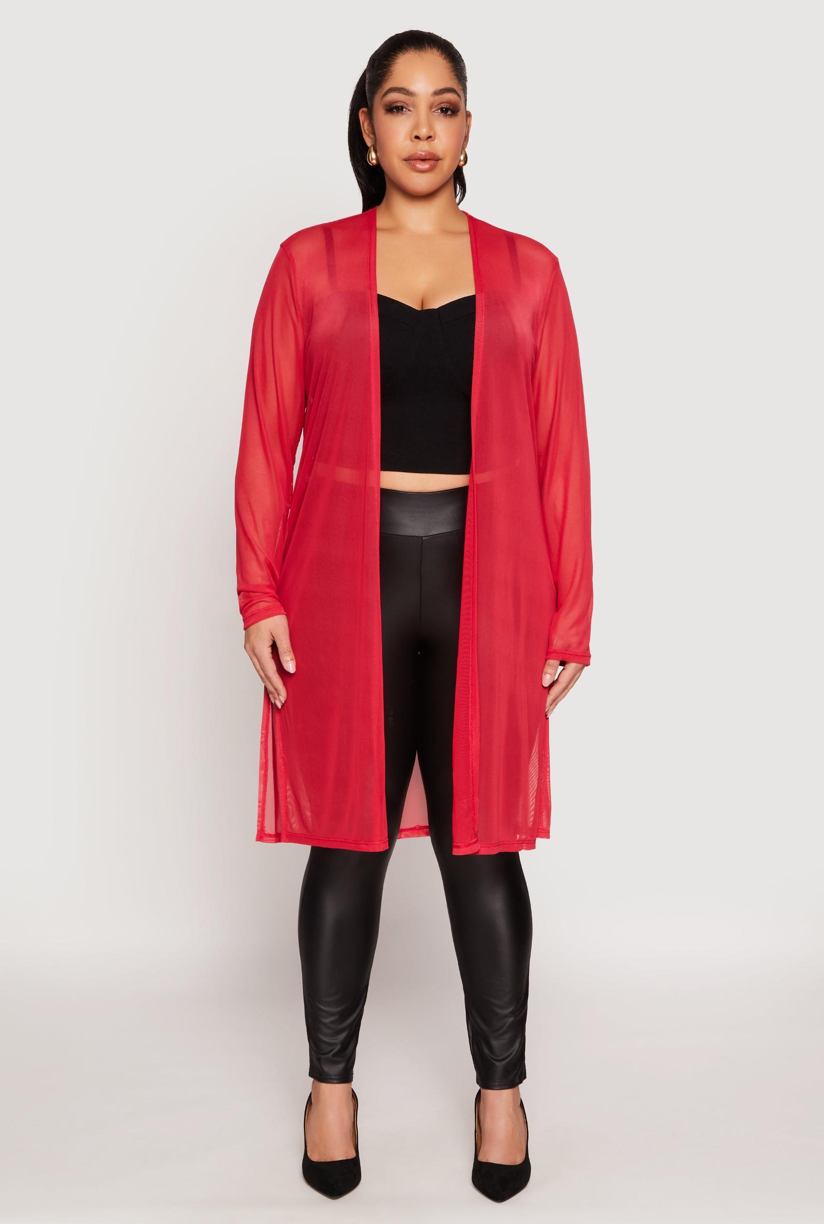 Womens Plus Size Mesh Duster Product Image