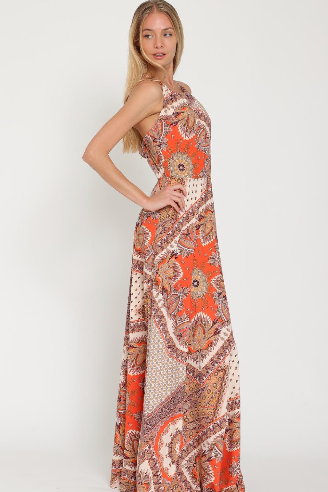 Halter Back Cross Strap Maxi Dress Product Image