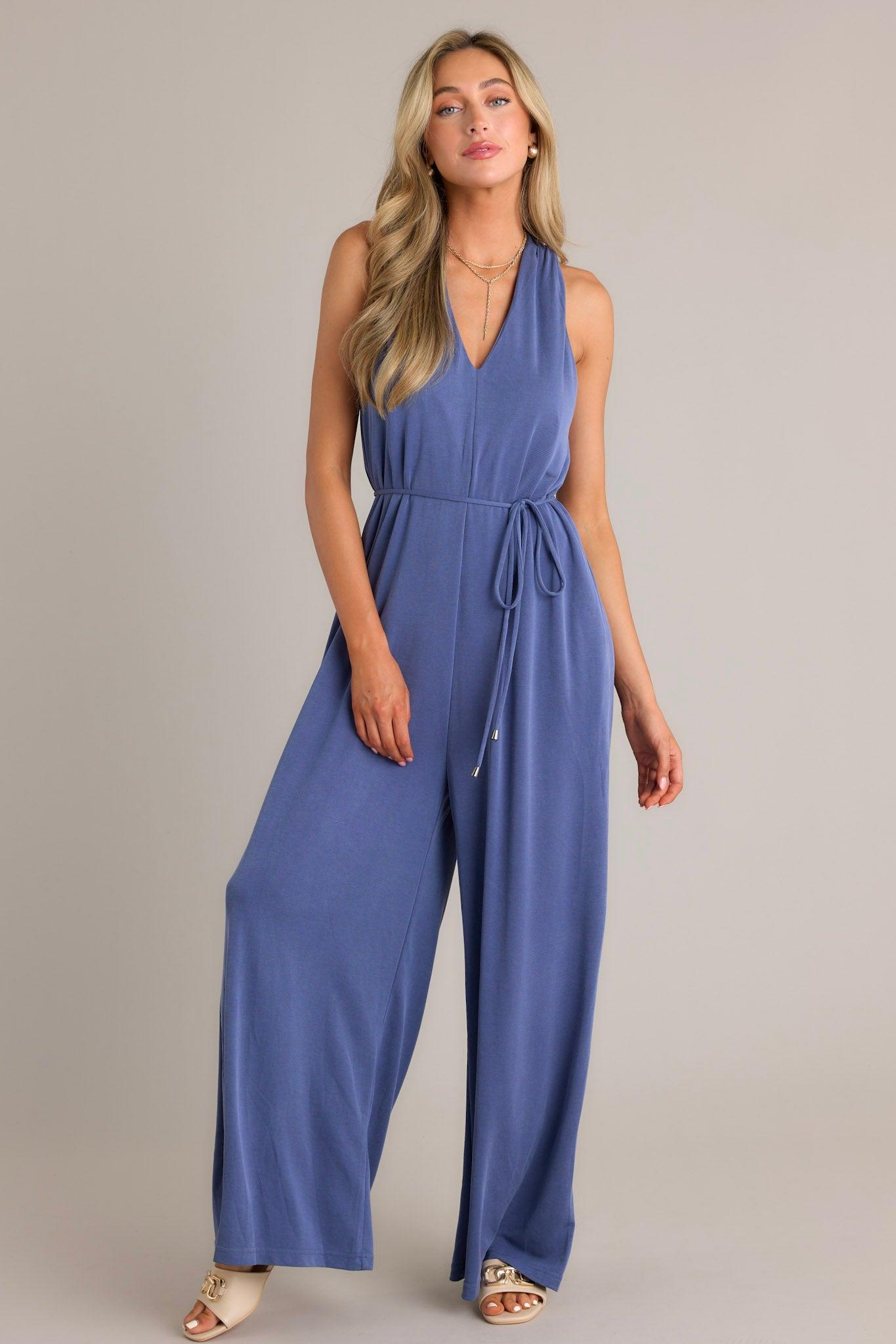 Effortless Ensemble Violet Blue Jumpsuit Product Image