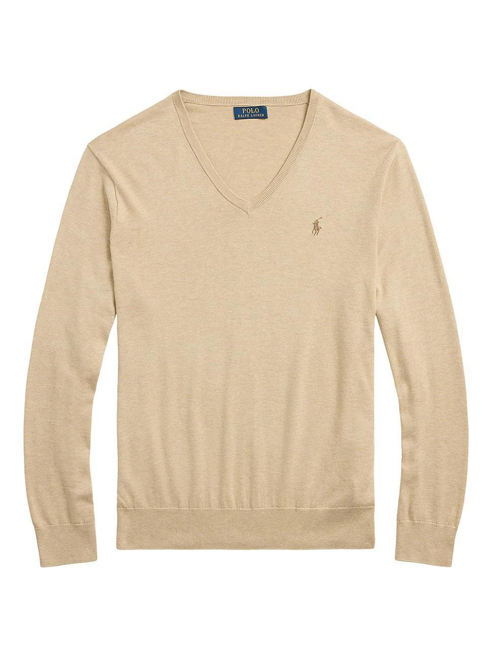 Mens Logo Cotton V-Neck Sweater Product Image