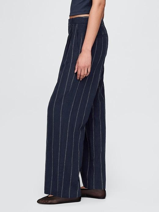 365 High Rise Linen-Blend Trousers Product Image