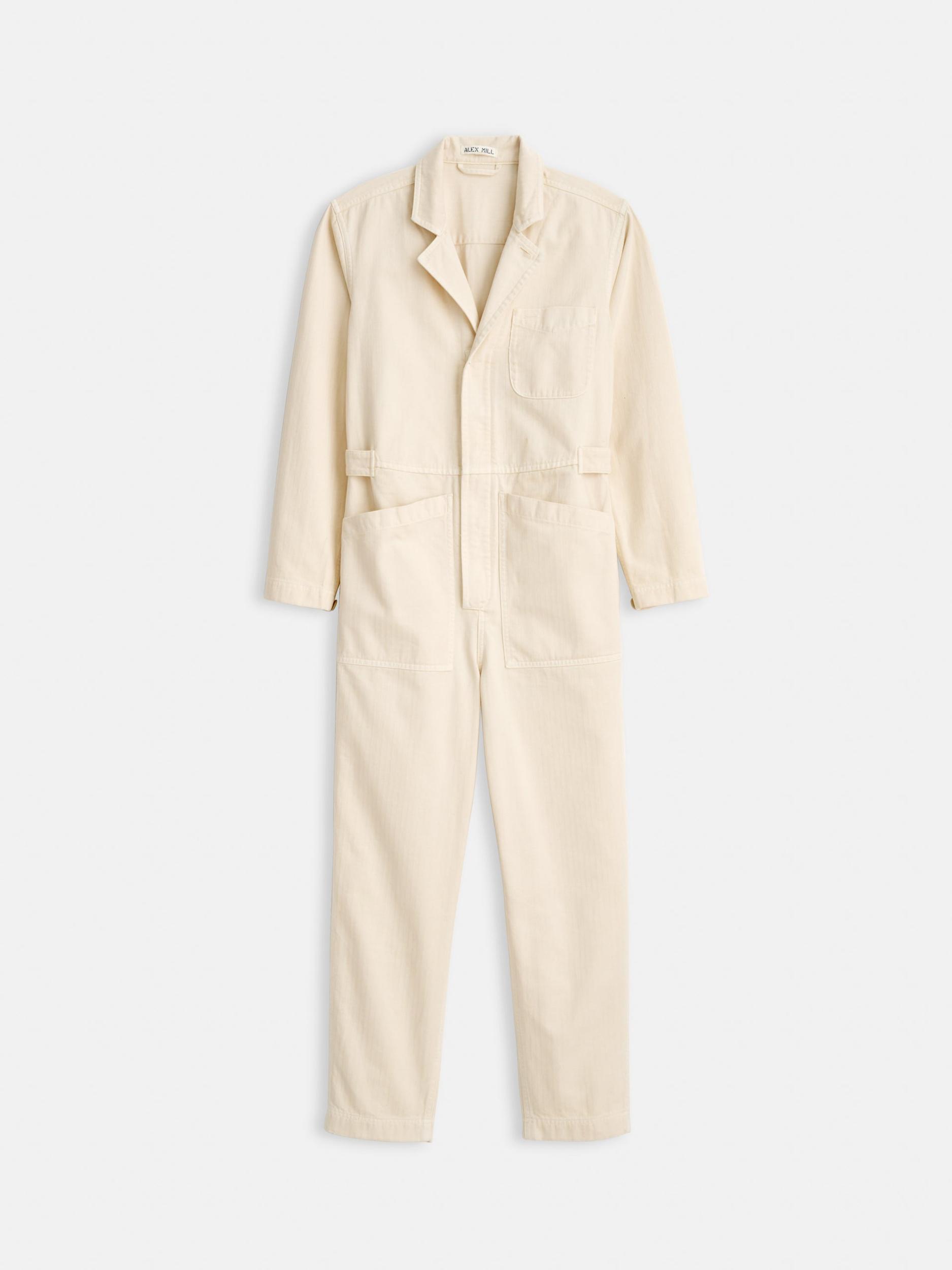 Standard Zip Jumpsuit in Herringbone Product Image